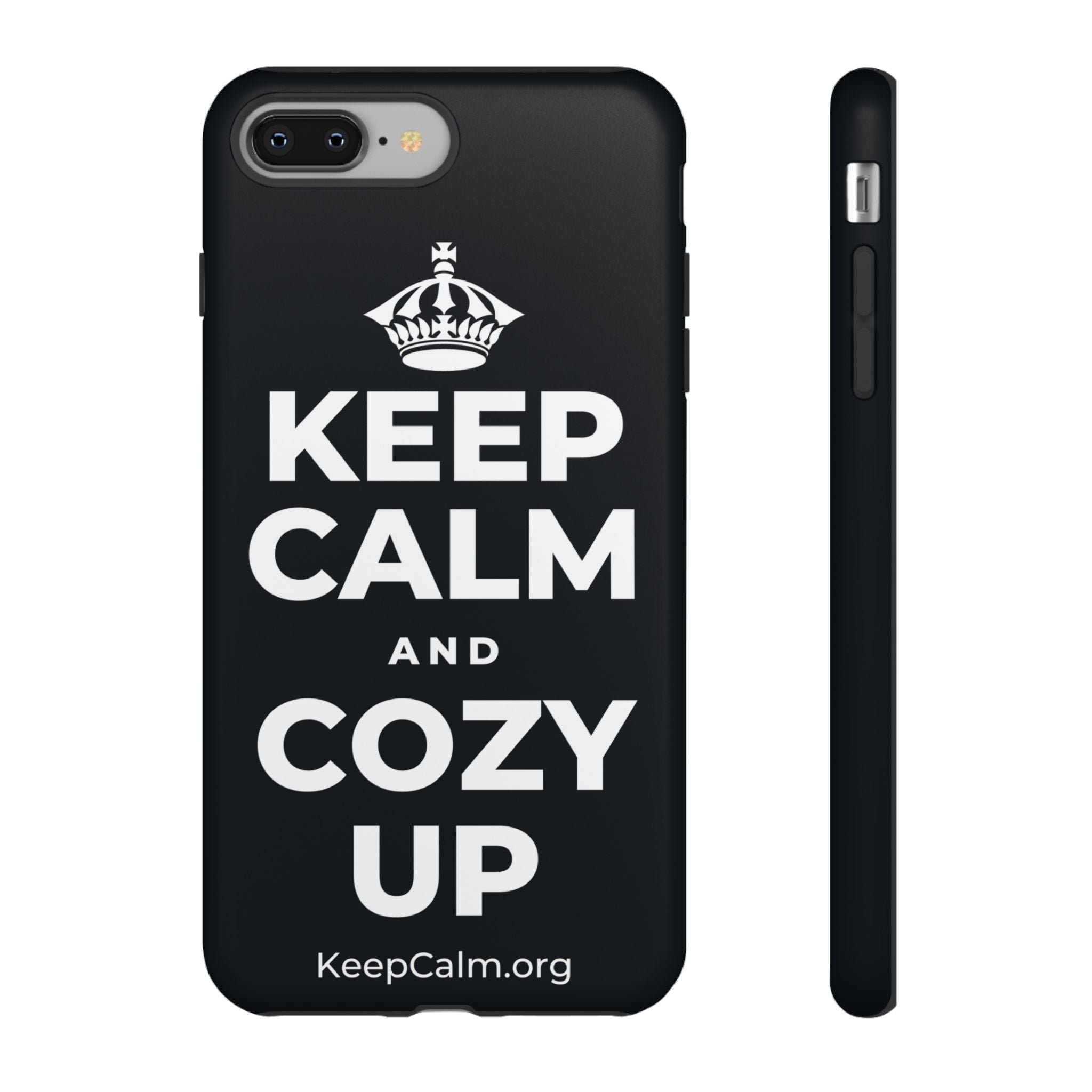 KEEP CALM AND COZY UP Phone Case (Dark)