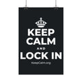 KEEP CALM AND LOCK IN Satin Poster (Dark)