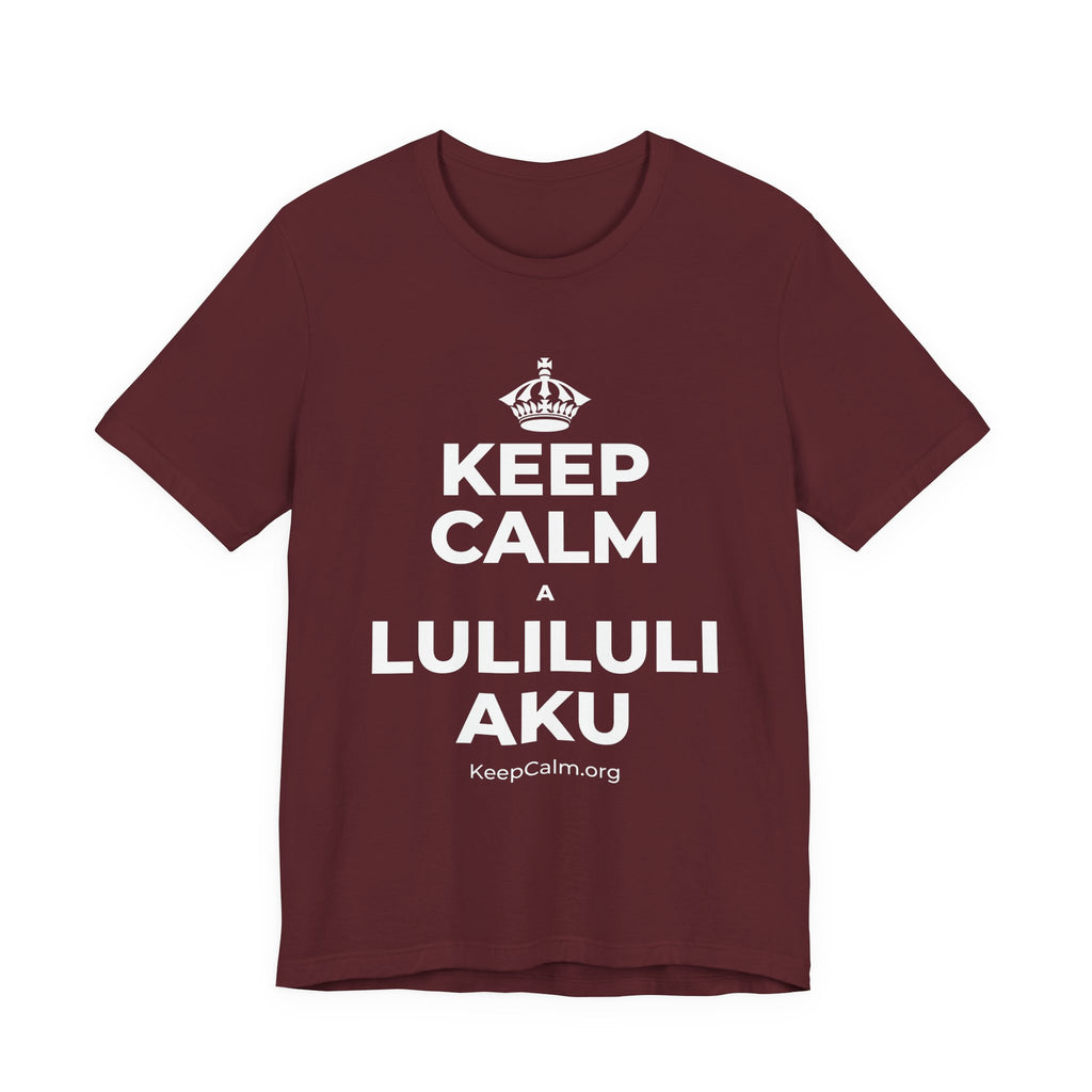 KEEP CALM A LULILULI AKU T-Shirt (Baby Blue–Silver)