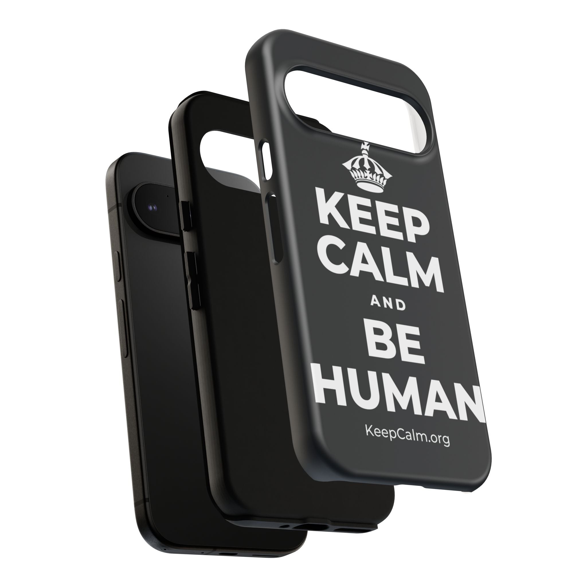 KEEP CALM AND BE HUMAN Phone Case (Dark)