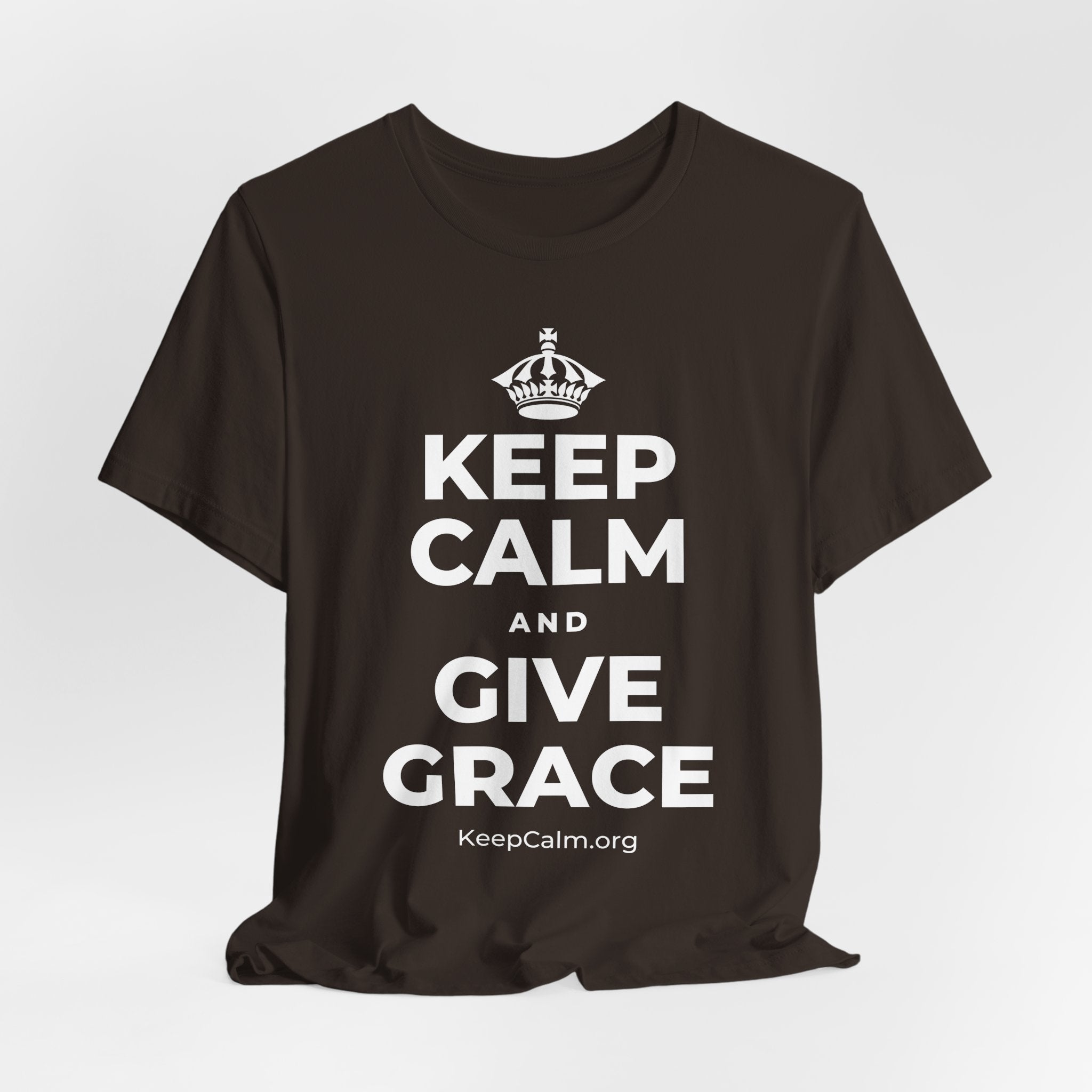 KEEP CALM AND GIVE GRACE T-Shirt (Soft Cream–Heather Mauve)