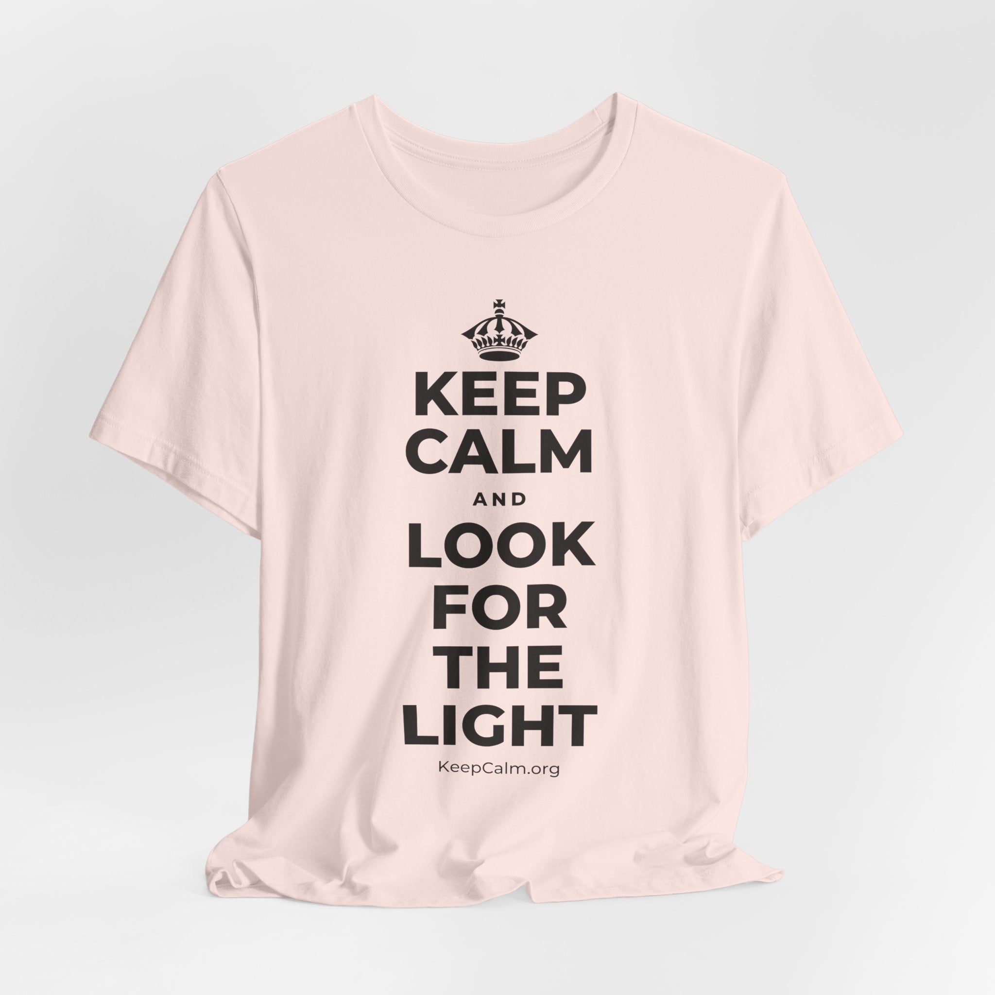 KEEP CALM AND LOOK FOR THE LIGHT T-Shirt (Soft Cream–Heather Mauve)
