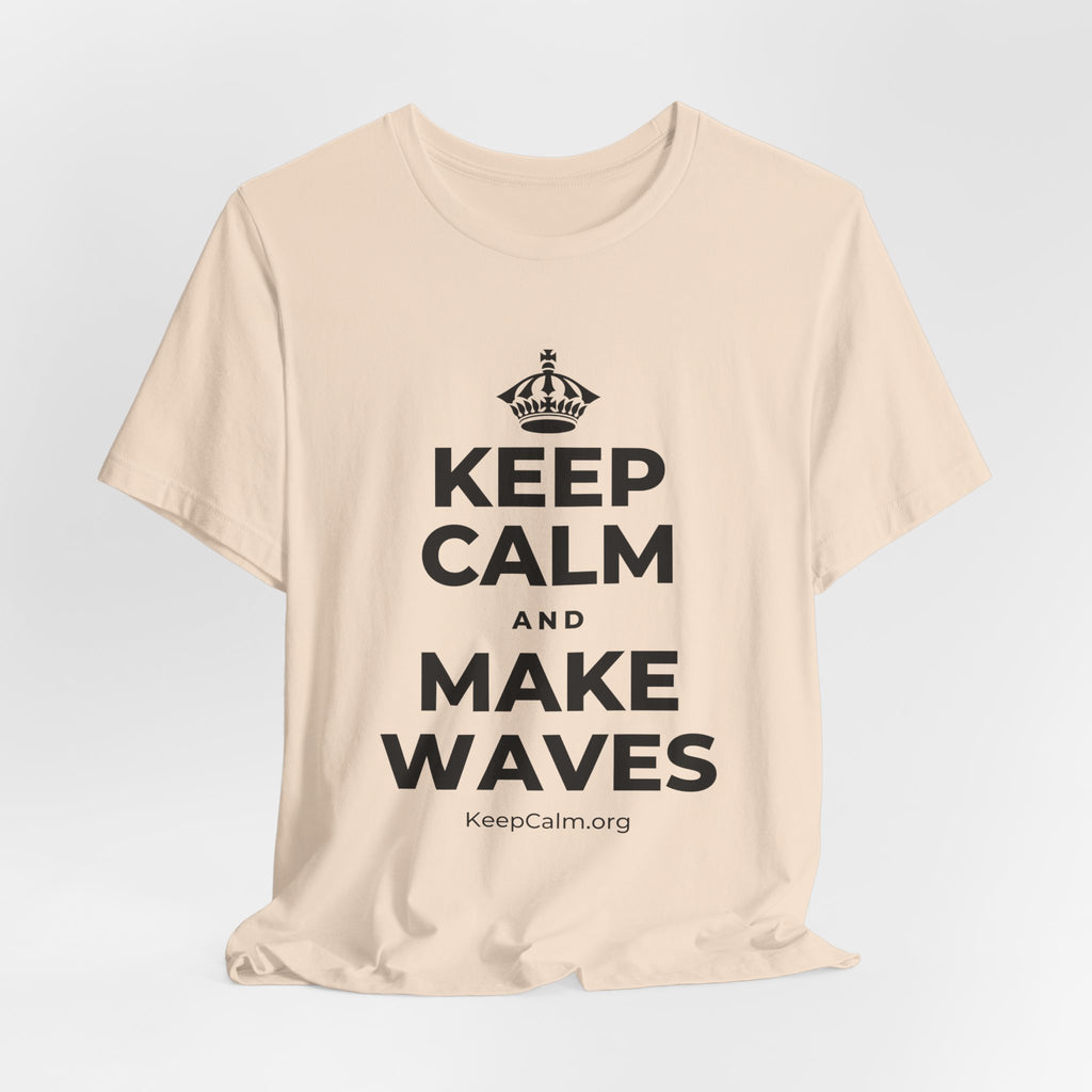 KEEP CALM AND MAKE WAVES T-Shirt (Soft Cream–Heather Mauve)