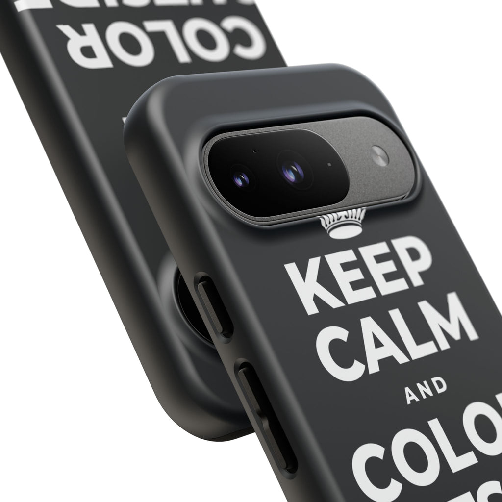 KEEP CALM AND COLOR OUTSIDE THE LINES Phone Case (Dark)