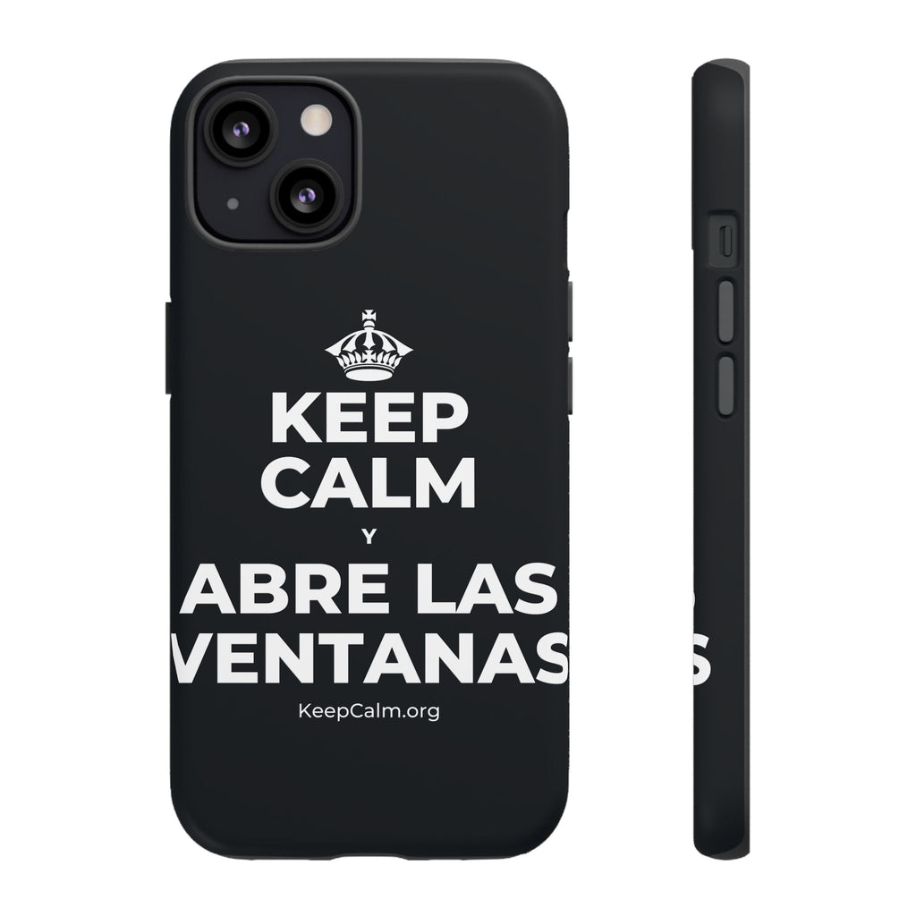 KEEP CALM Y ABRE LAS VENTANAS Phone Case (Dark)