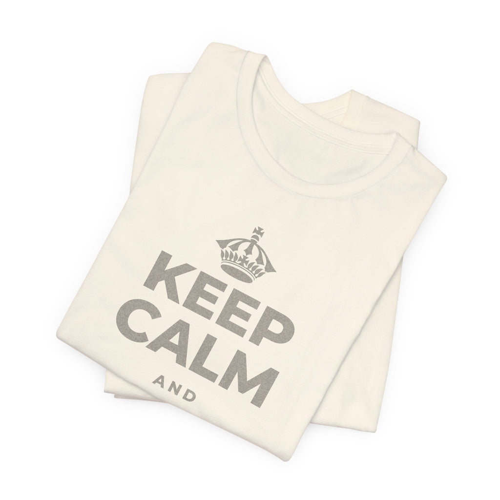 KEEP CALM AND 지금을 음미해요 T-Shirt (White–Asphalt)