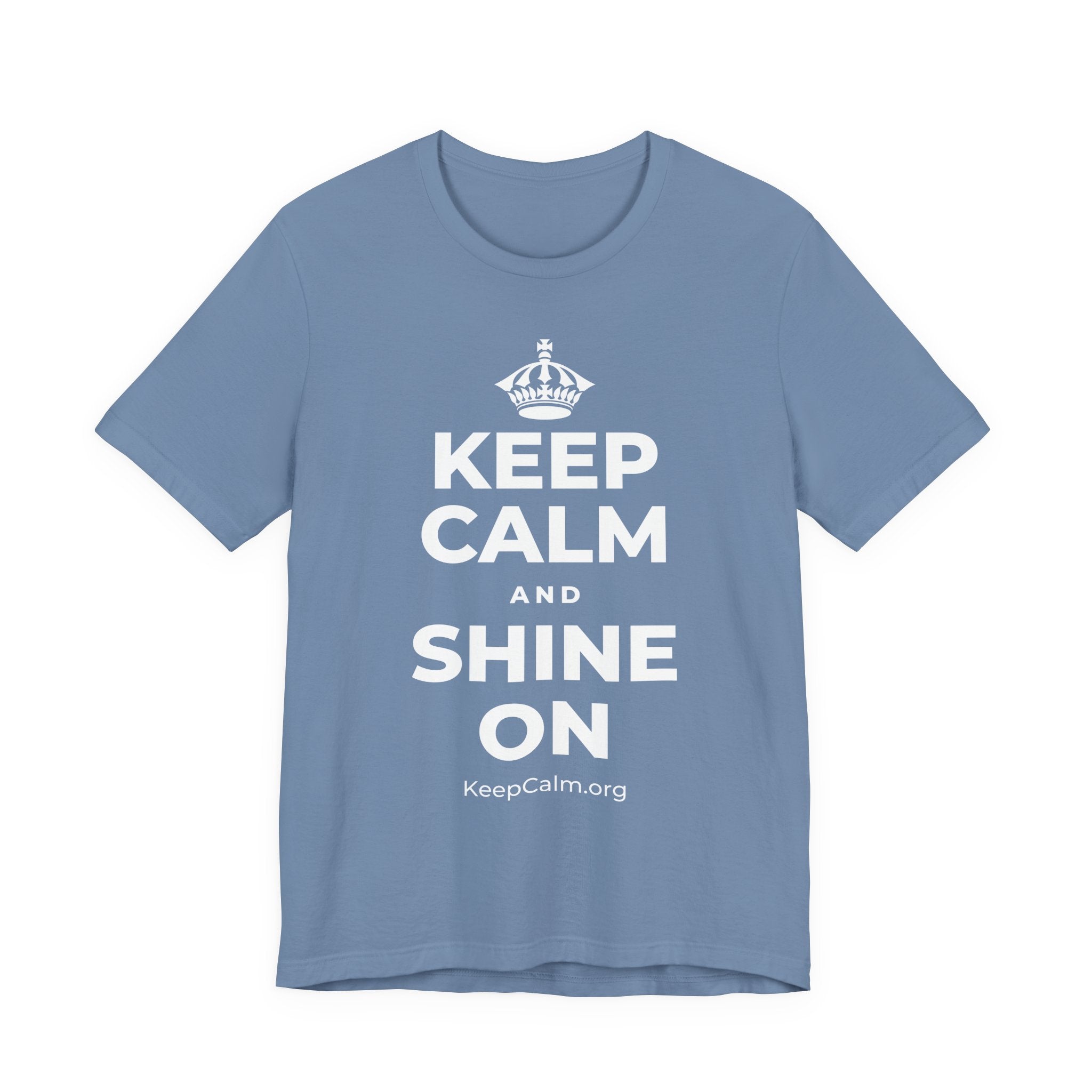 KEEP CALM AND SHINE ON T-Shirt (Soft Cream–Heather Mauve)