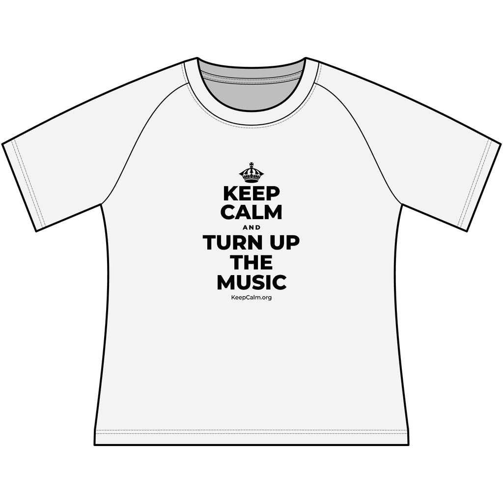 KEEP CALM AND TURN UP THE MUSIC Women's Raglan Tee