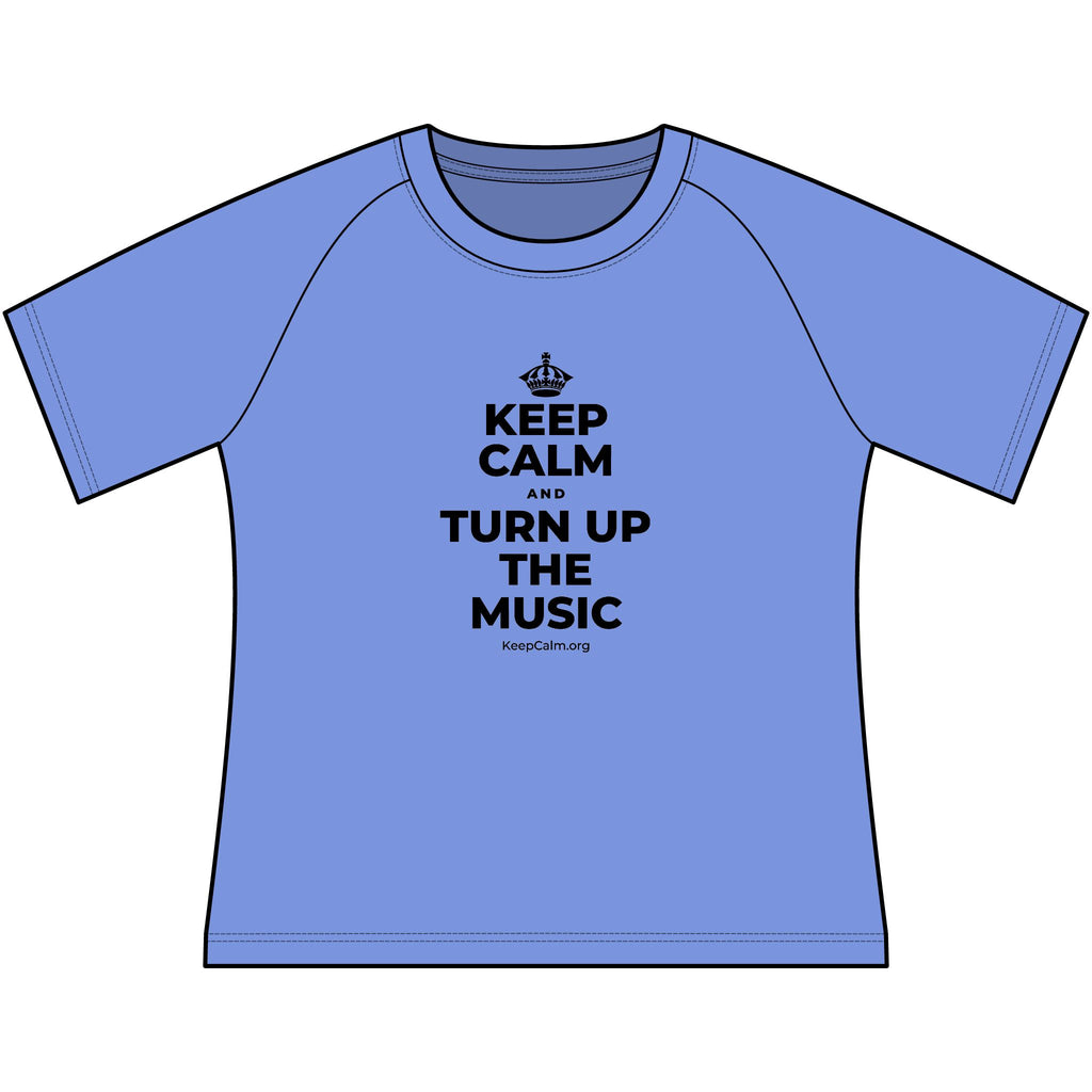 KEEP CALM AND TURN UP THE MUSIC Women's Raglan Tee