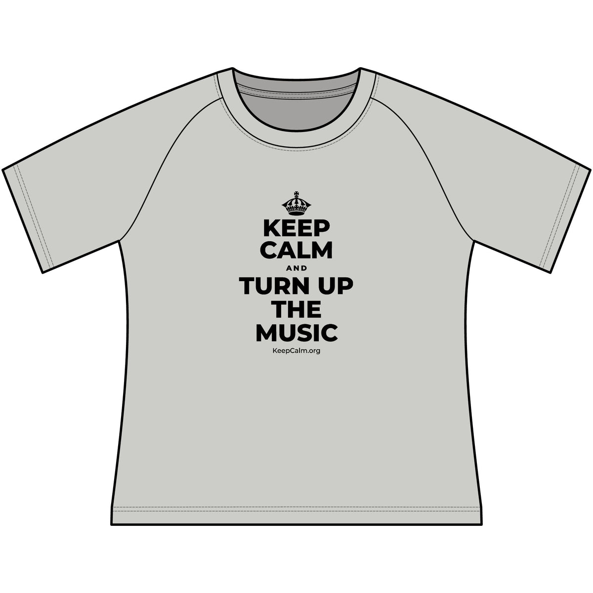 KEEP CALM AND TURN UP THE MUSIC Women's Raglan Tee