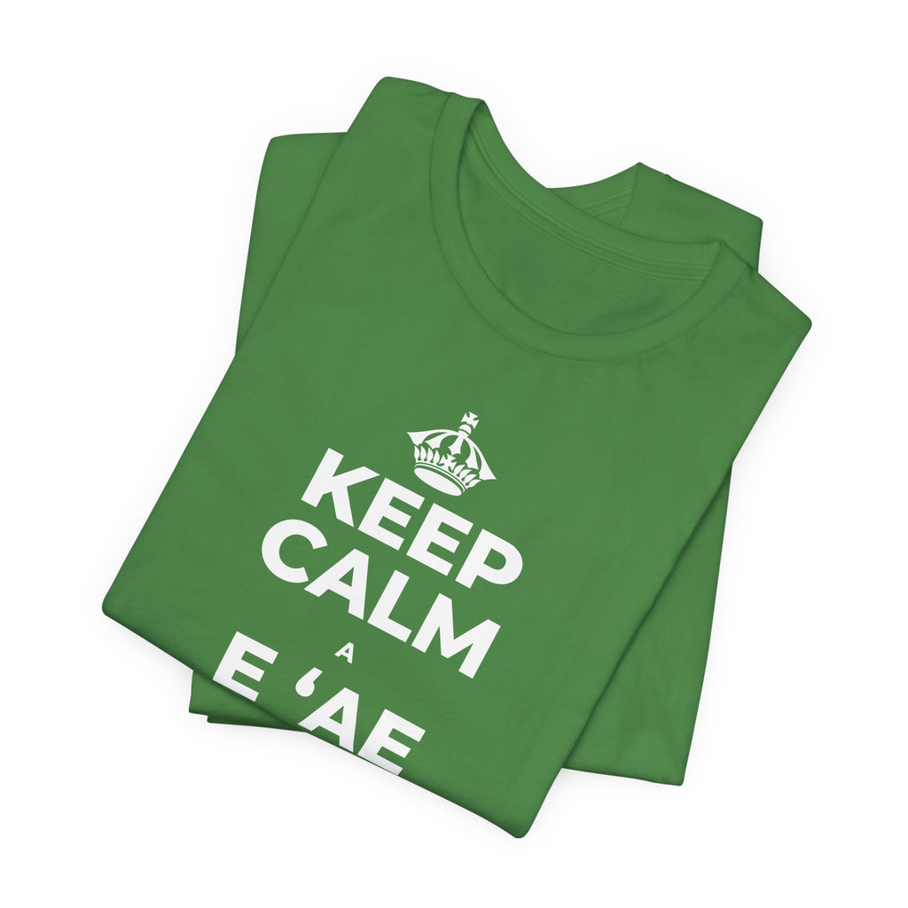 KEEP CALM A E ʻAE IĀ ʻOE E PUA T-Shirt (Baby Blue–Silver)