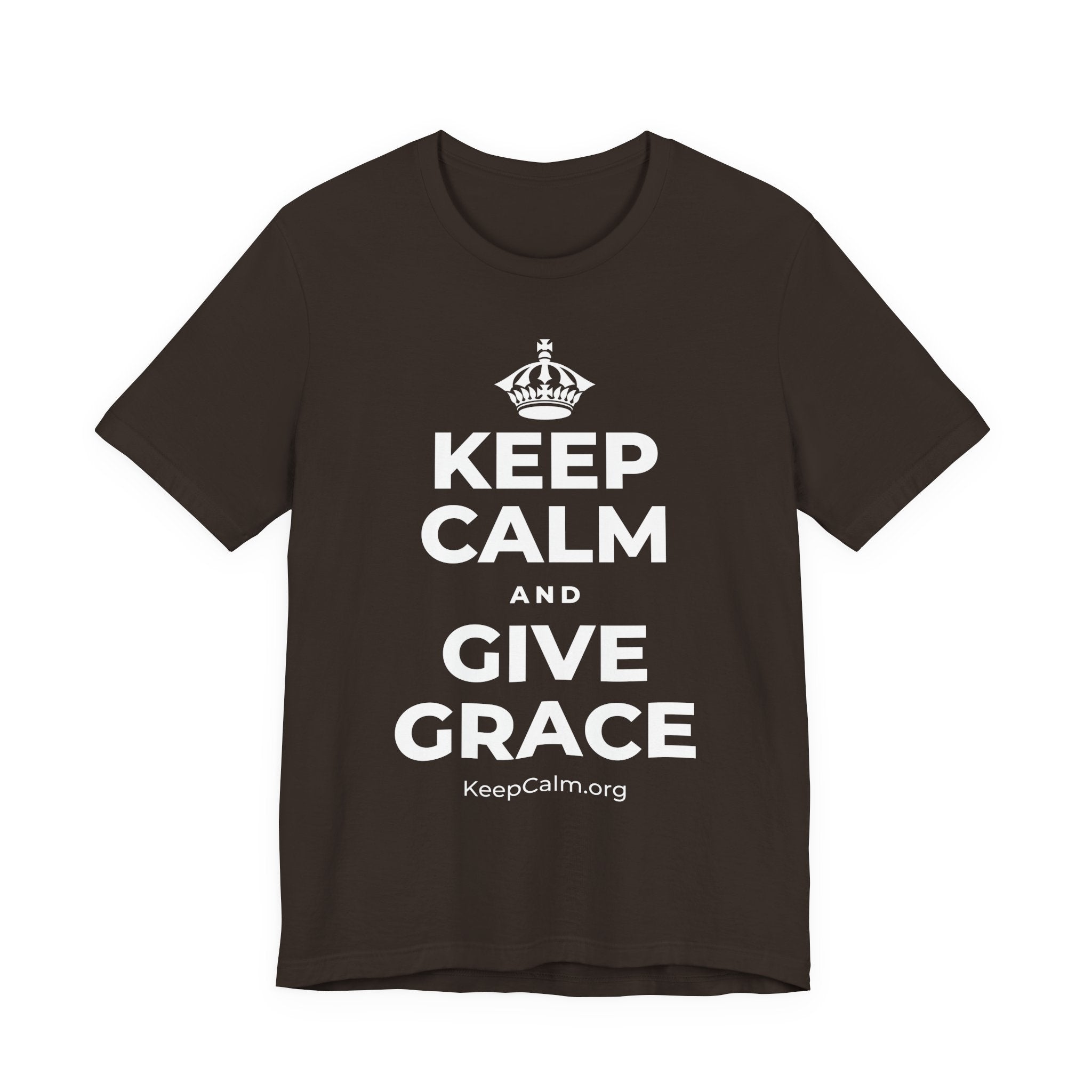 KEEP CALM AND GIVE GRACE T-Shirt (Soft Cream–Heather Mauve)