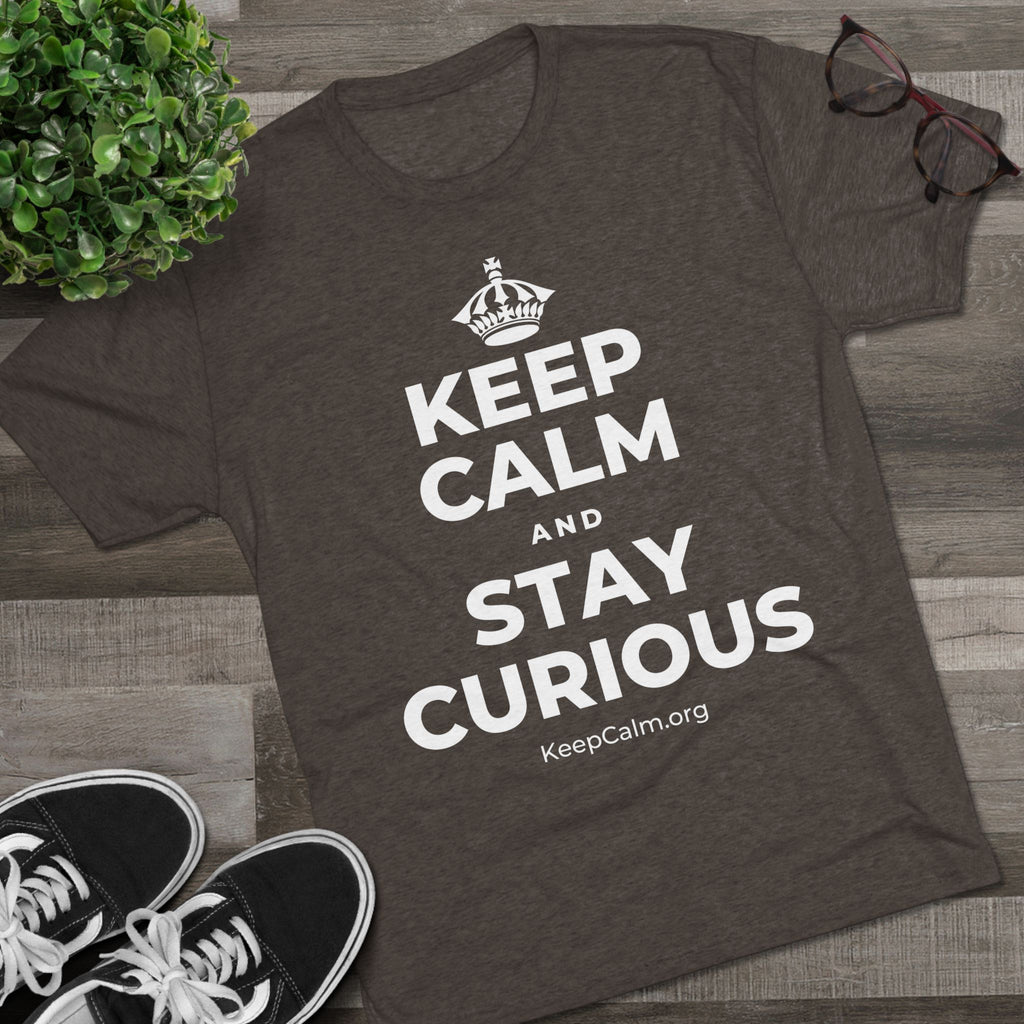 KEEP CALM AND STAY CURIOUS Tri-Blend Tee