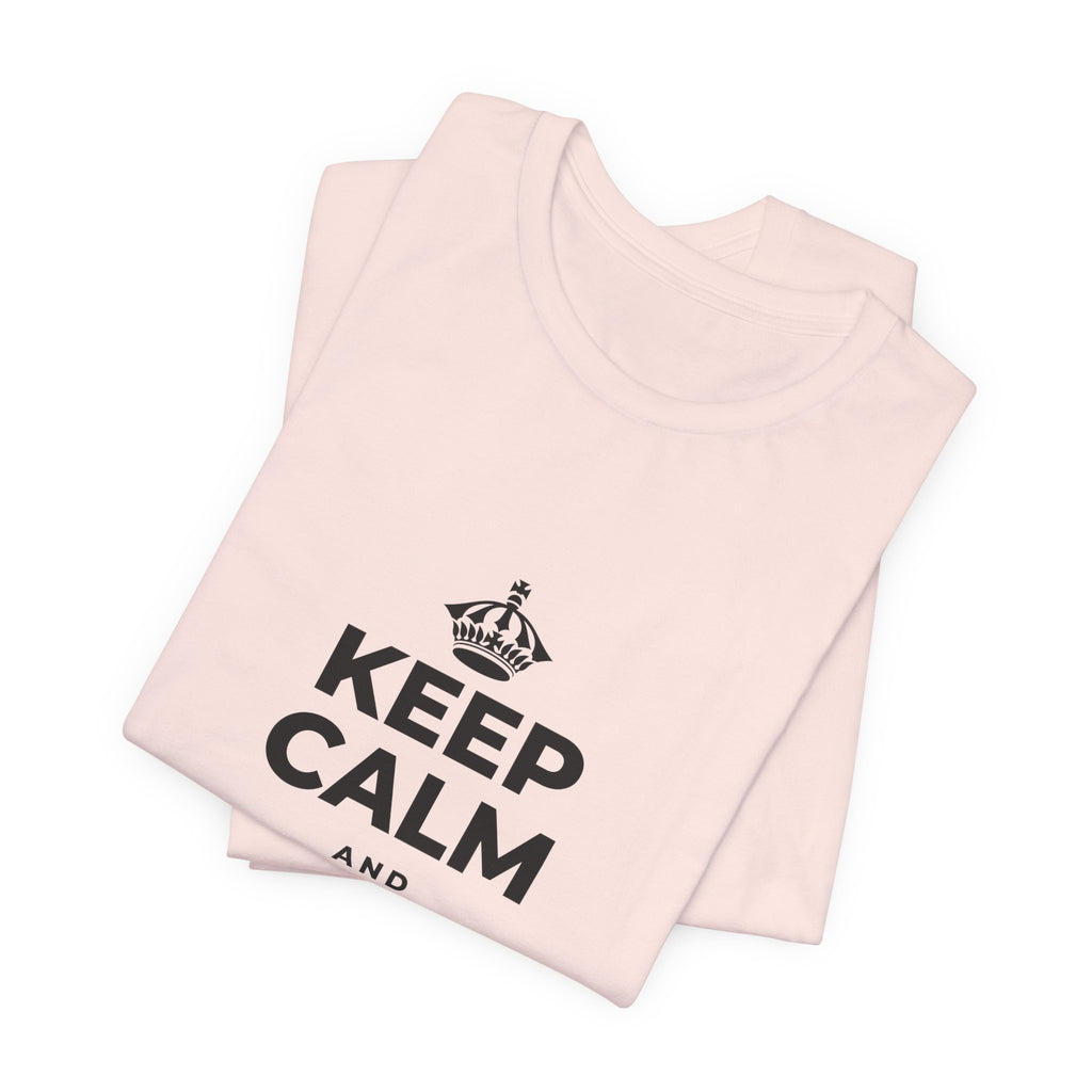 KEEP CALM AND MOVE FORWARD T-Shirt (Soft Cream–Heather Mauve)