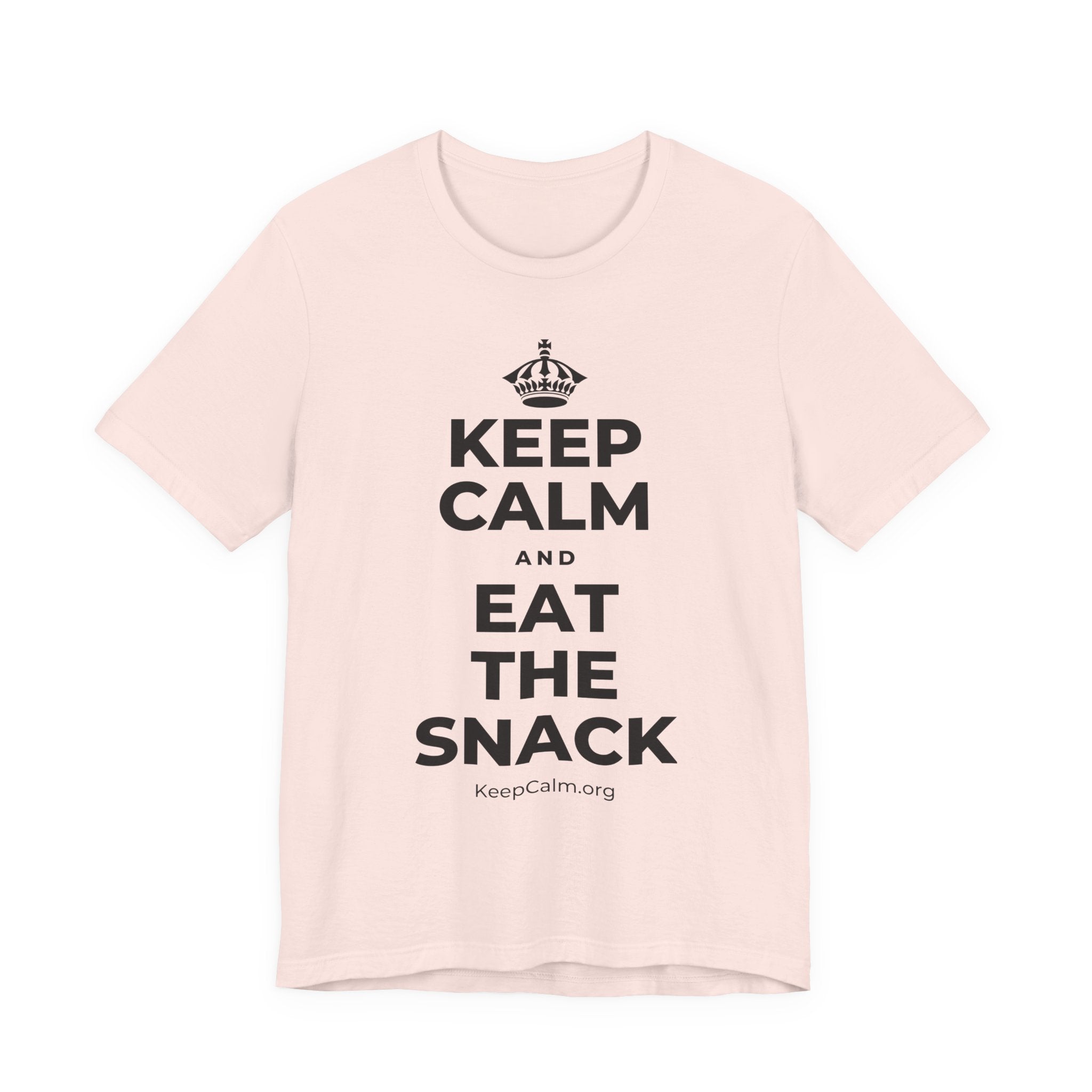KEEP CALM AND EAT THE SNACK T-Shirt (Soft Cream–Heather Mauve)