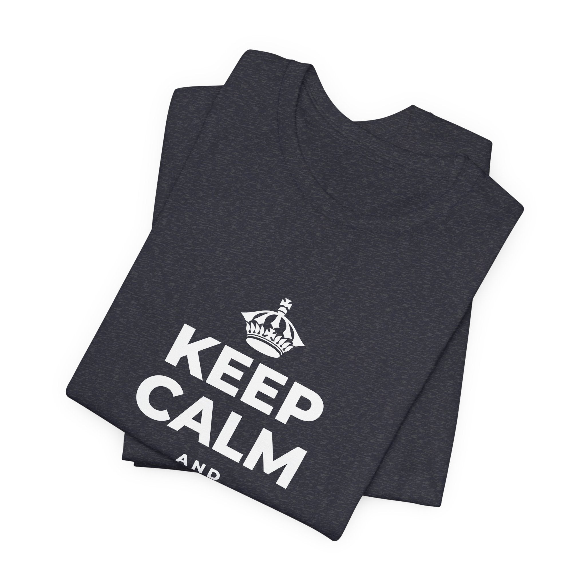KEEP CALM AND ALWAYS BE 🦇MAN T-Shirt (White–Asphalt)