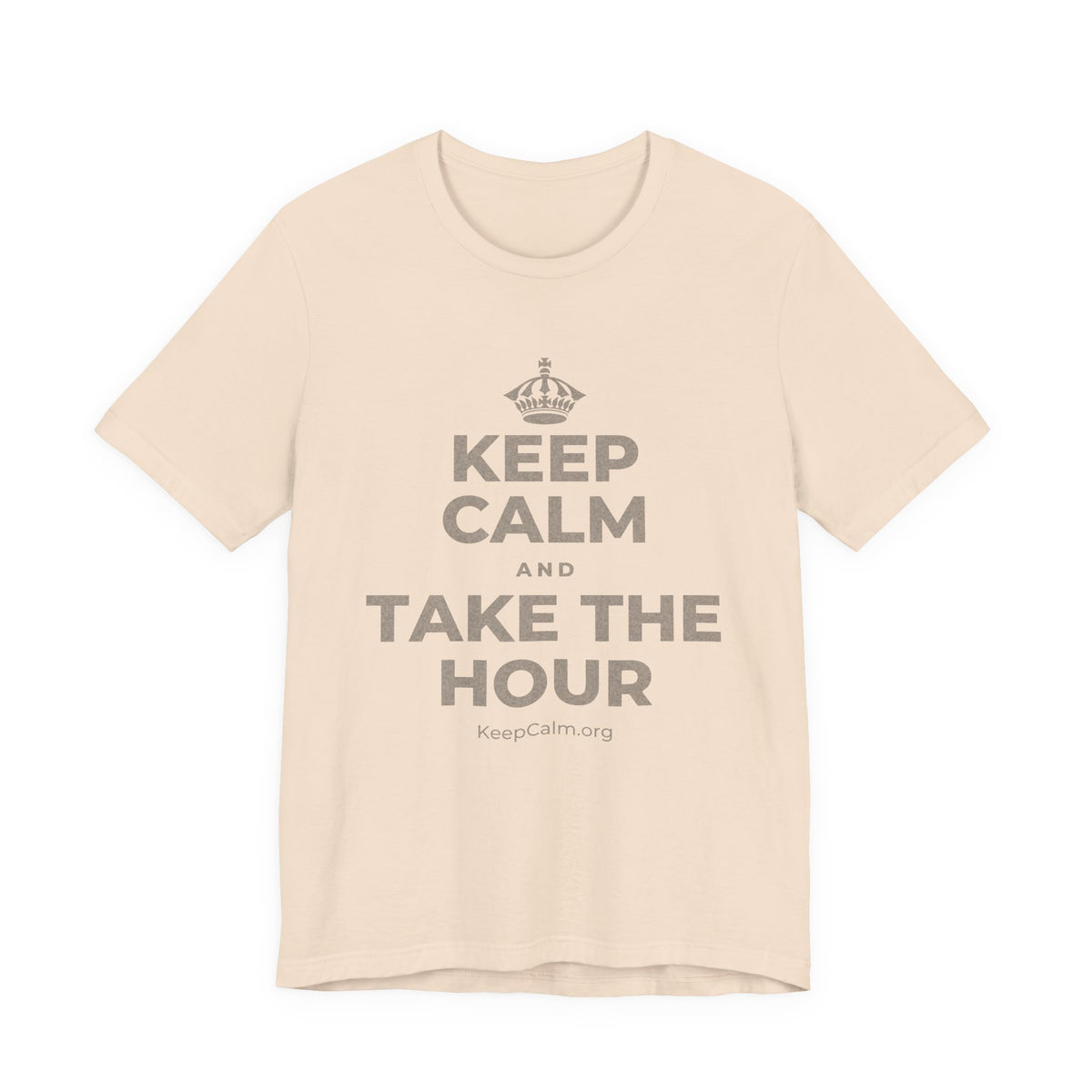 KEEP CALM AND TAKE THE HOUR T-Shirt (Soft Cream–Heather Mauve)