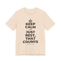 KEEP CALM AND JUST REST, THAT COUNTS T-Shirt (Soft Cream–Heather Mauve)
