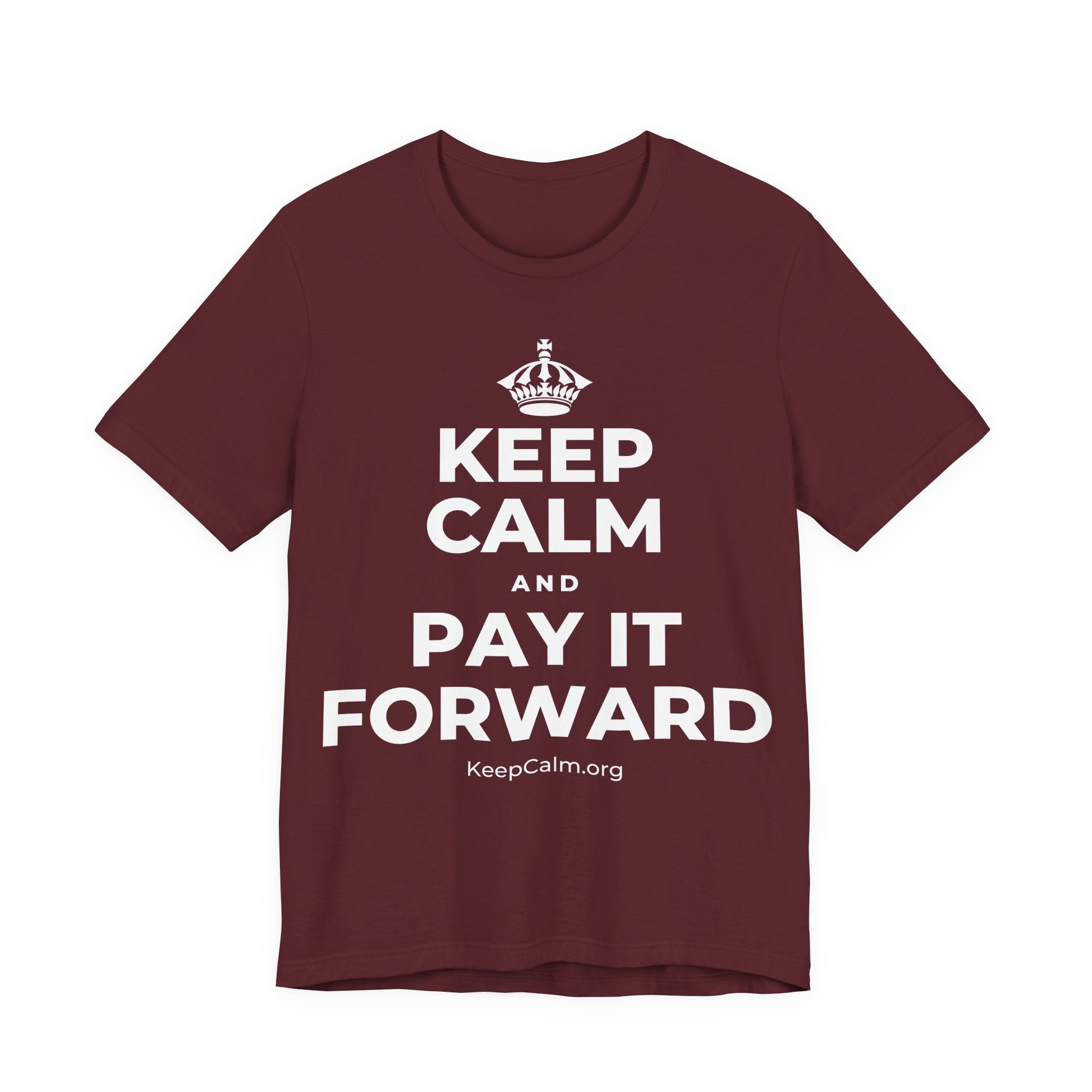 KEEP CALM AND PAY IT FORWARD T-Shirt (Baby Blue–Silver)