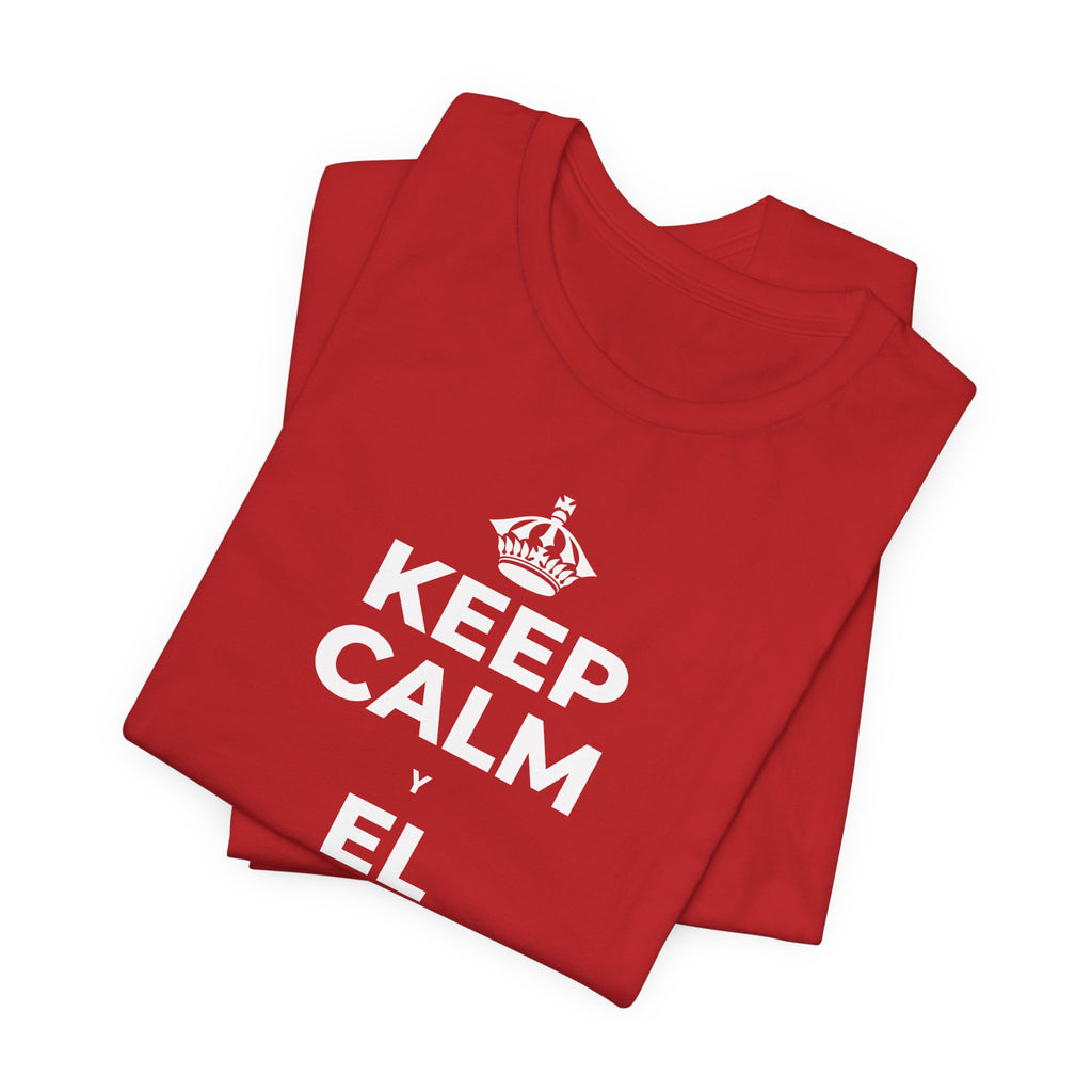KEEP CALM Y EL AMOR PROPIO CUENTA T-Shirt (White–Asphalt)