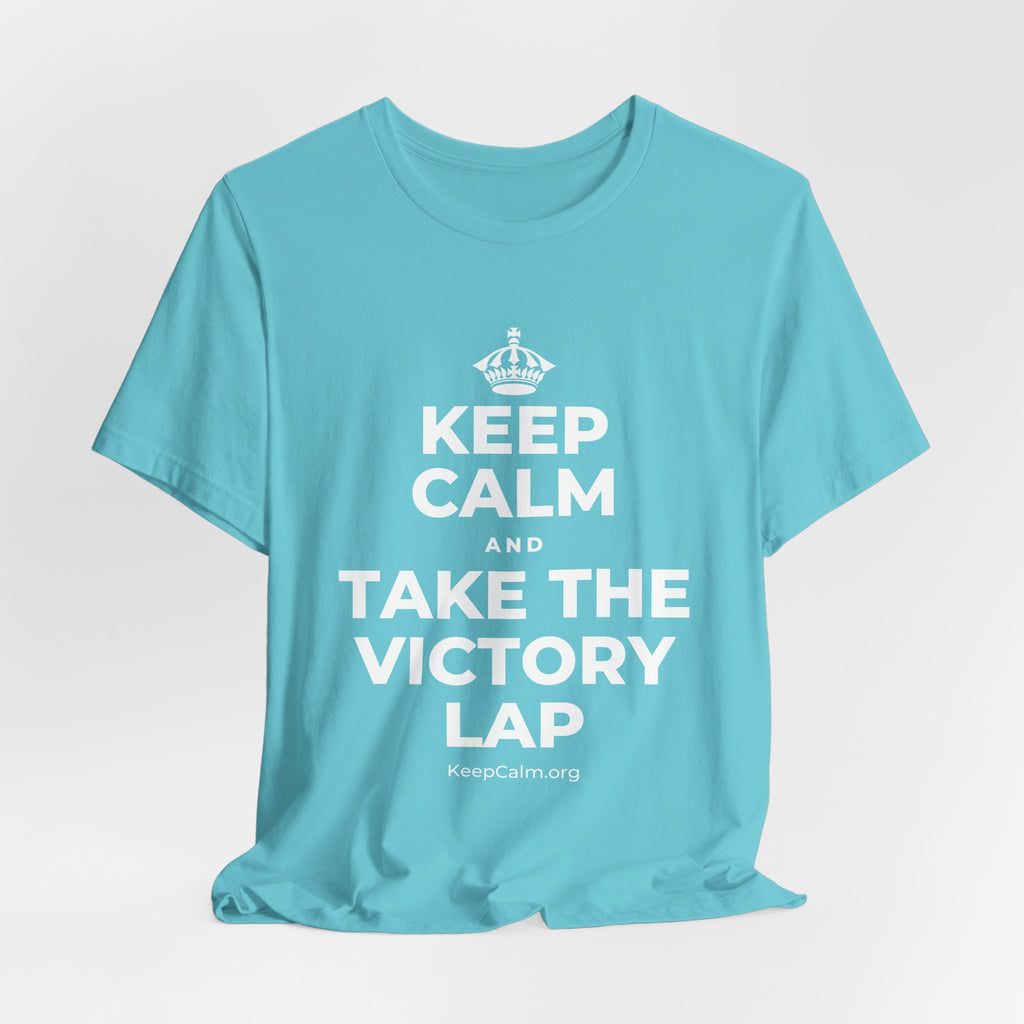 KEEP CALM AND TAKE THE VICTORY LAP T-Shirt (Soft Cream–Heather Mauve)
