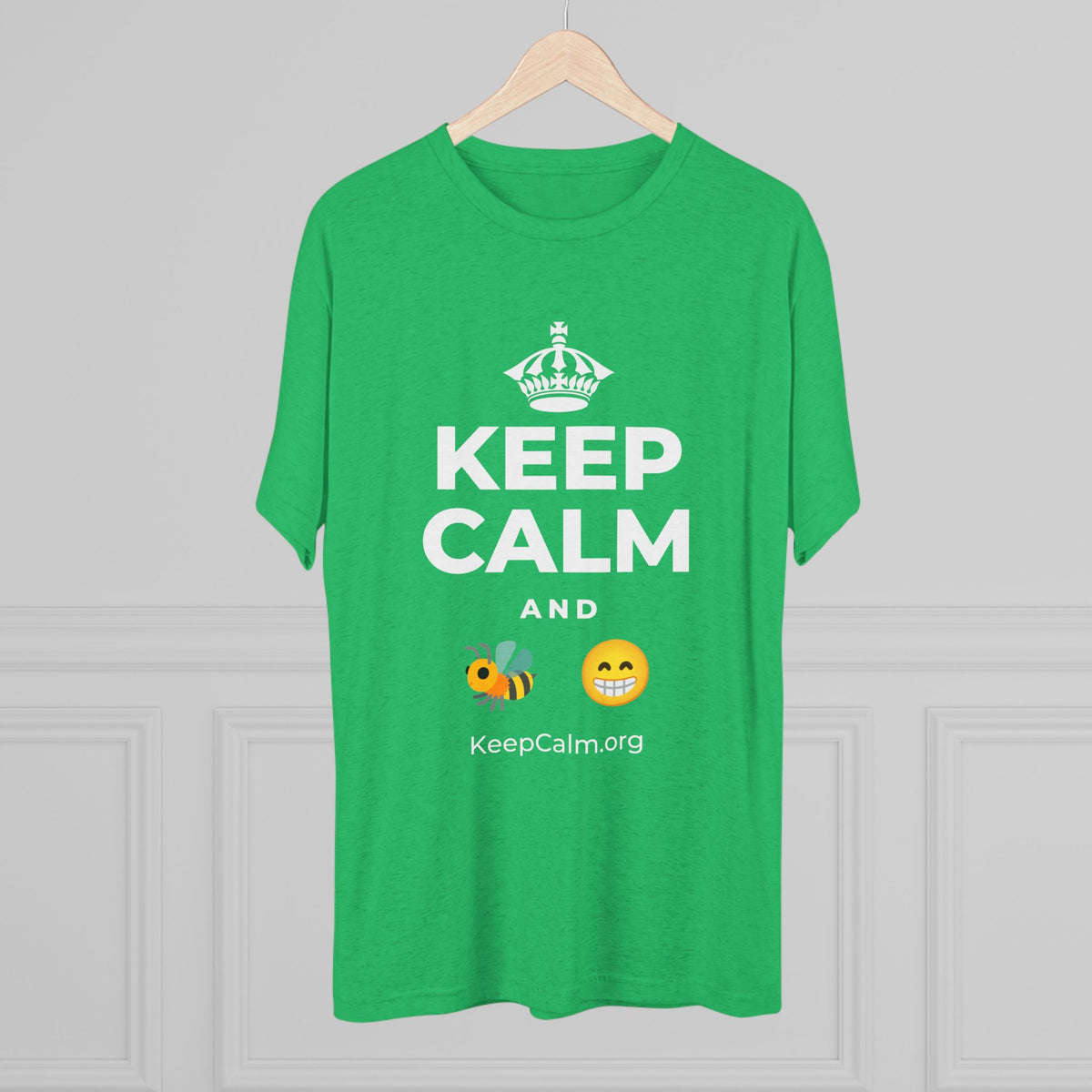 KEEP CALM AND BEE HAPPY Tri-Blend Tee