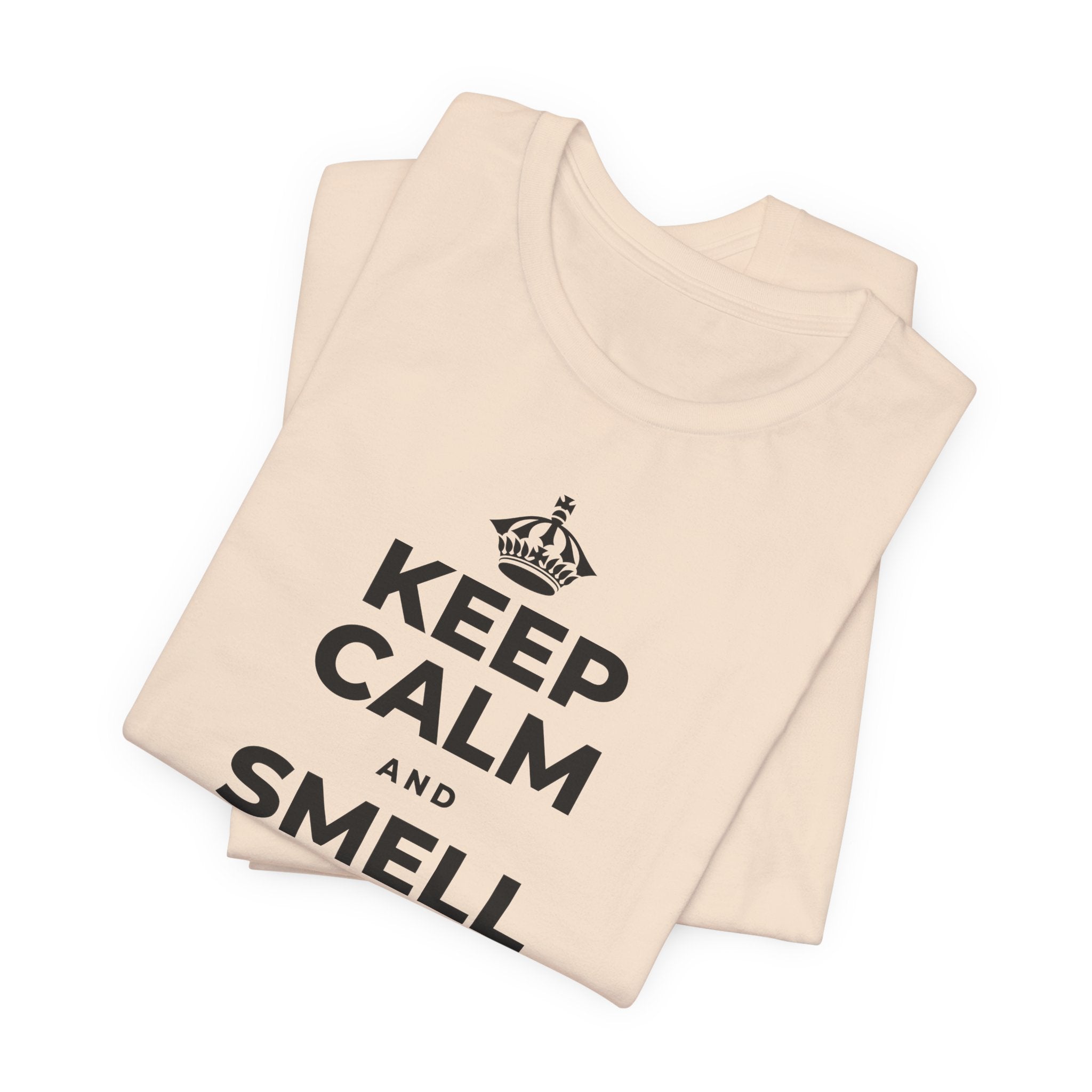 KEEP CALM AND SMELL THE FRESH AIR T-Shirt (Soft Cream–Heather Mauve)