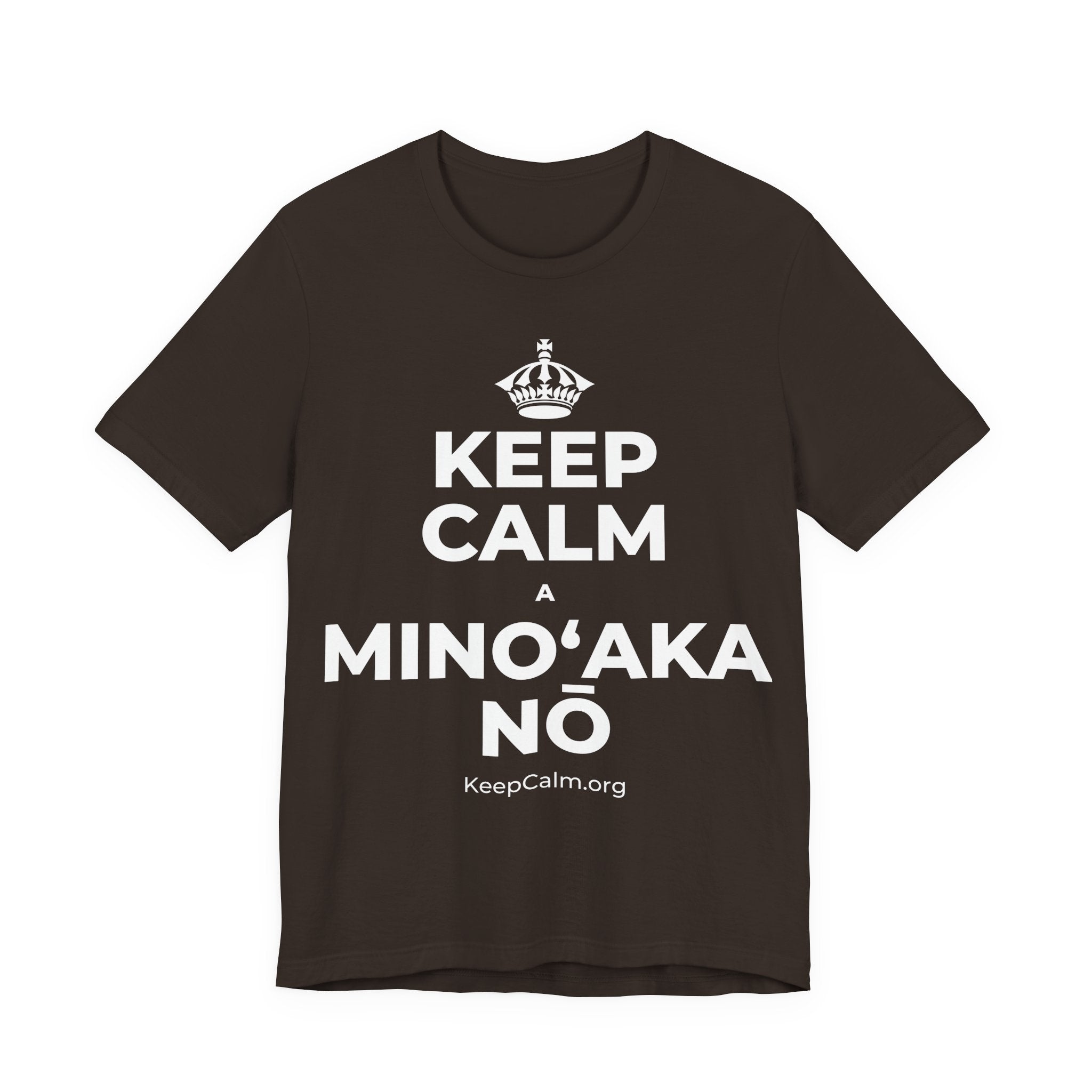 KEEP CALM A MINOʻAKA NŌ T-Shirt (Soft Cream–Heather Mauve)