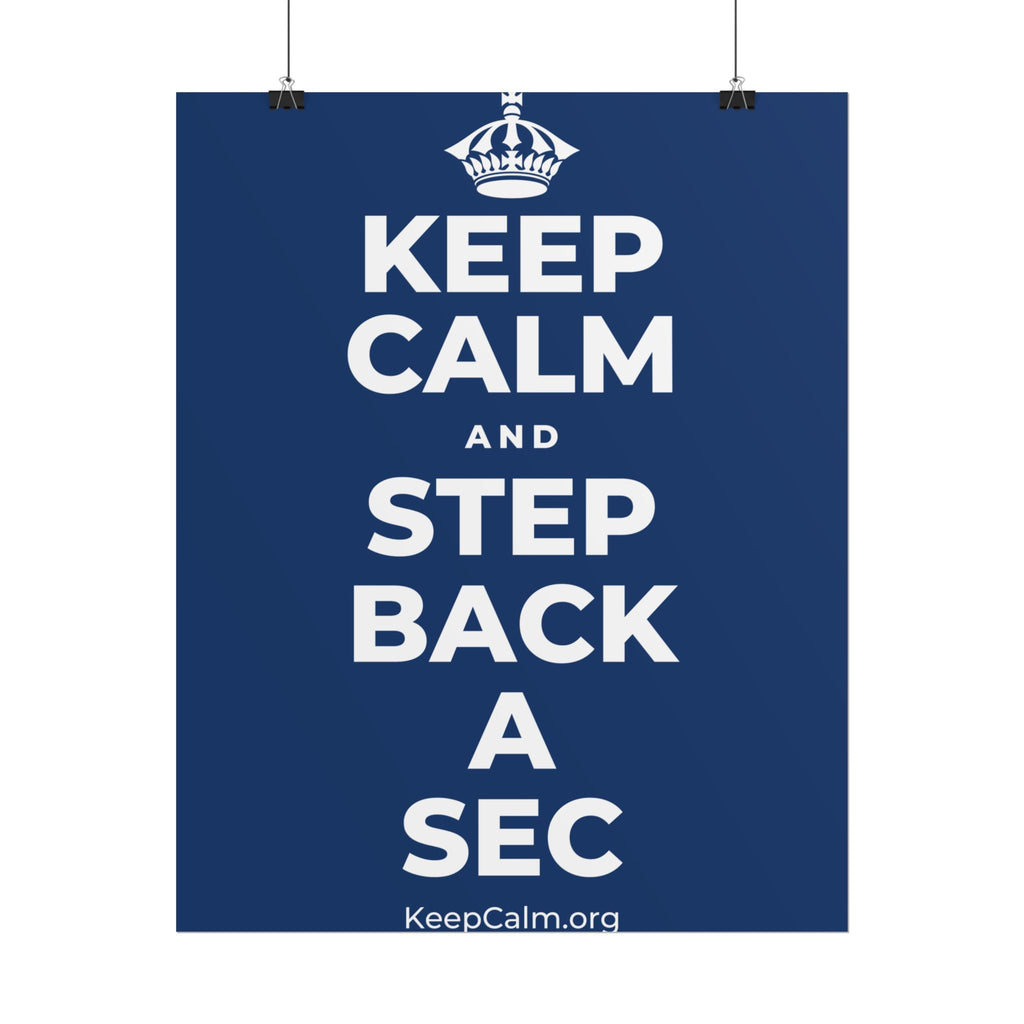 KEEP CALM AND STEP BACK A SEC Poster