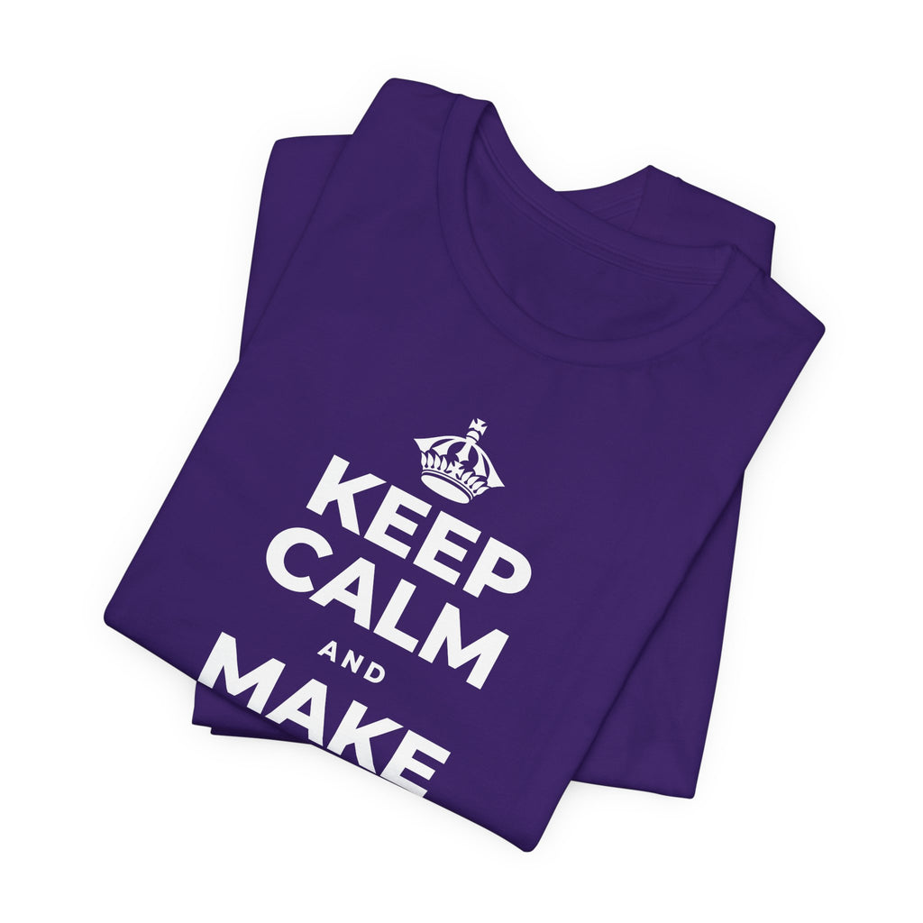 KEEP CALM AND MAKE ONE SMALL CHANGE T-Shirt (Soft Cream–Heather Mauve)