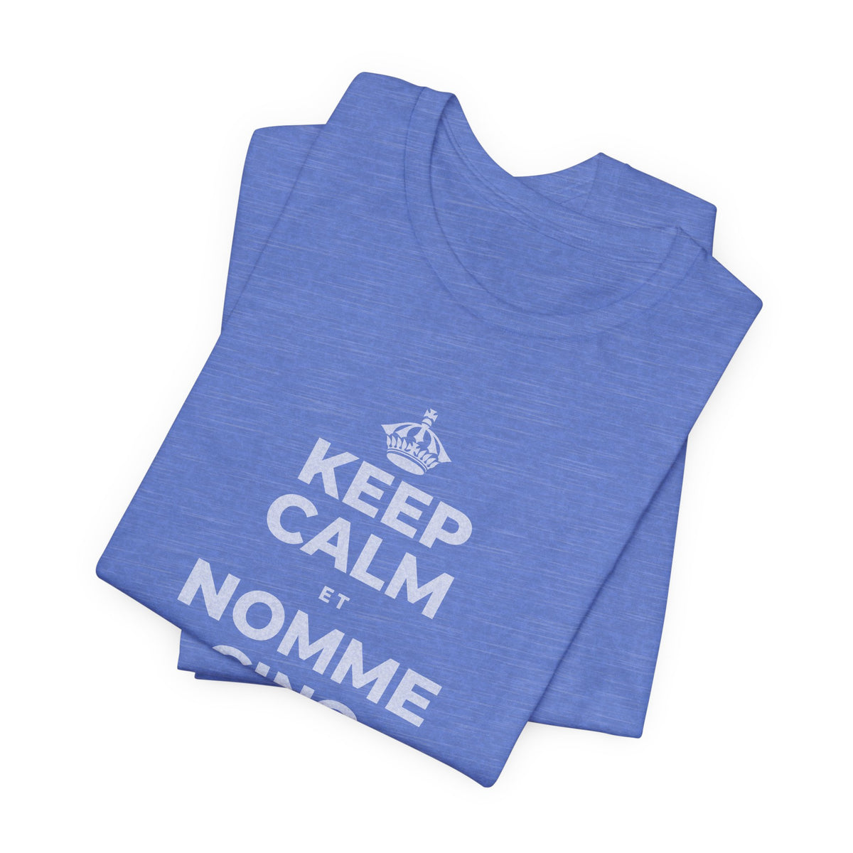 KEEP CALM ET NOMME CINQ CHOSES QUE TU VOIS T-Shirt (Soft Cream–Heather Mauve)