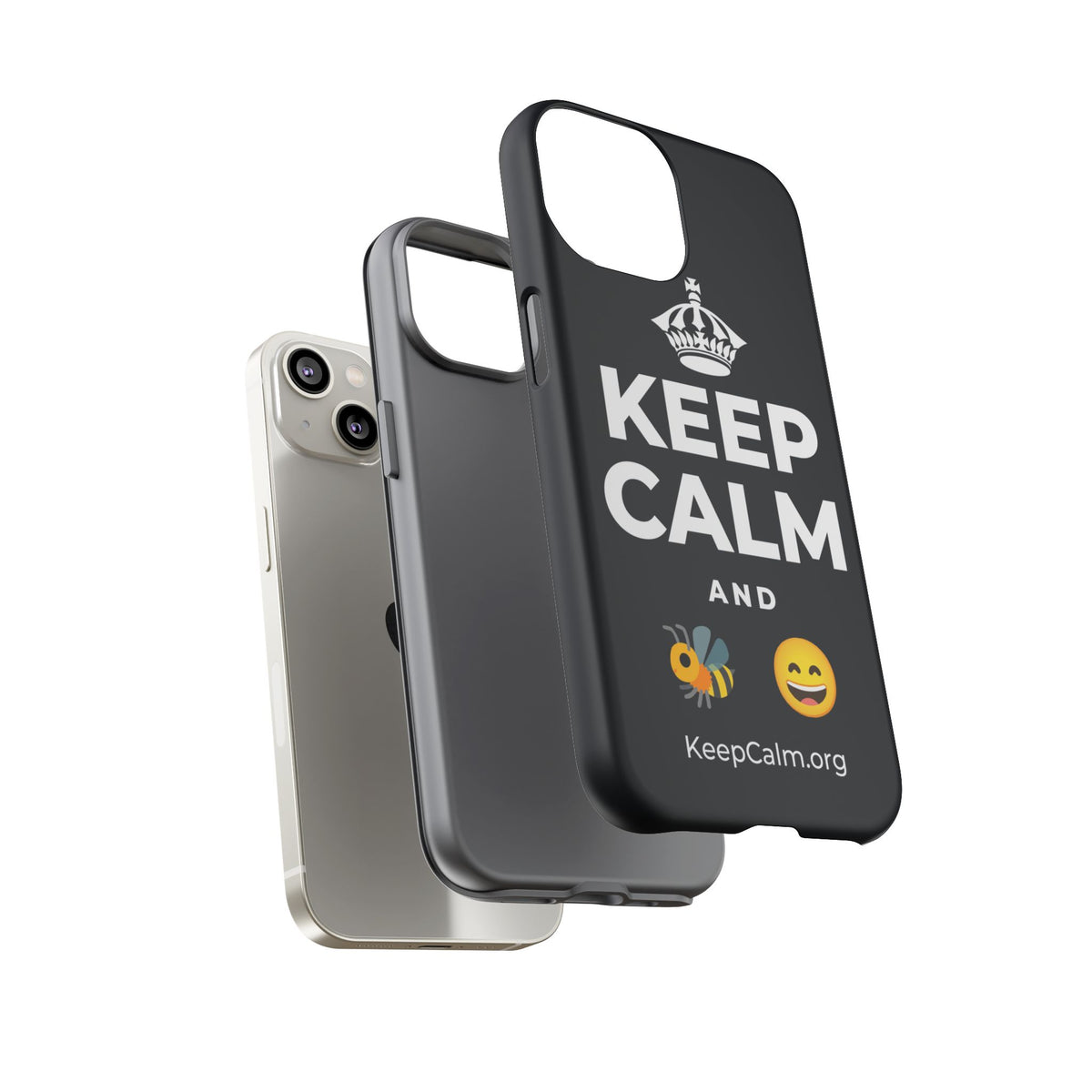 KEEP CALM AND 🐝 😄 Phone Case (Dark)