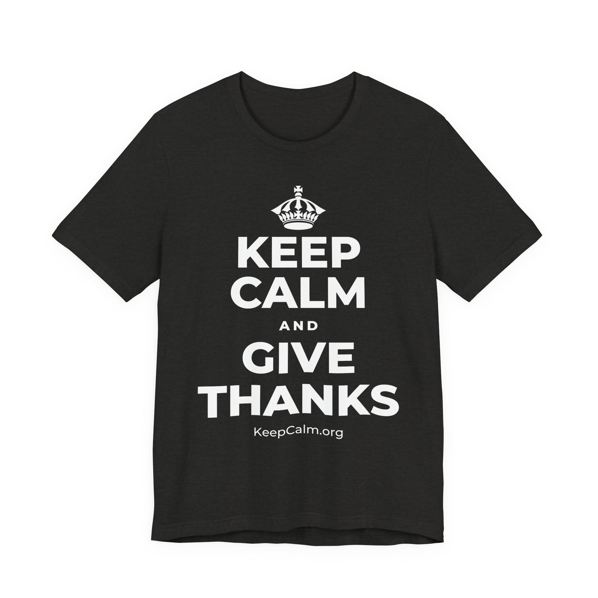 KEEP CALM AND GIVE THANKS T-Shirt (Soft Cream–Heather Mauve)