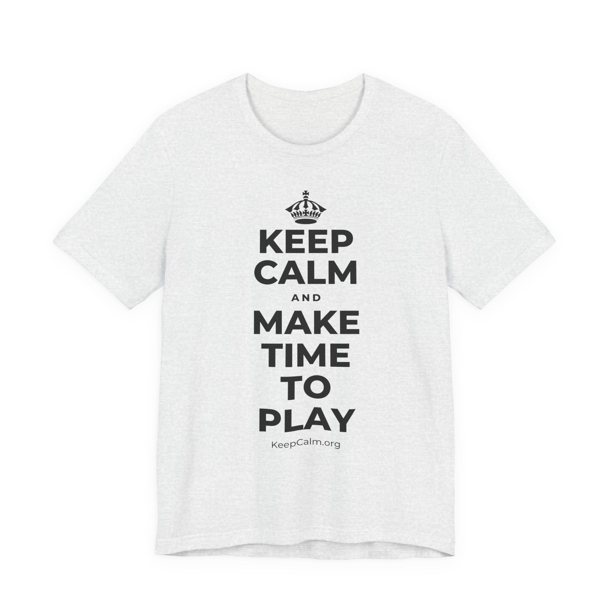 KEEP CALM AND MAKE TIME TO PLAY T-Shirt (Soft Cream–Heather Mauve)