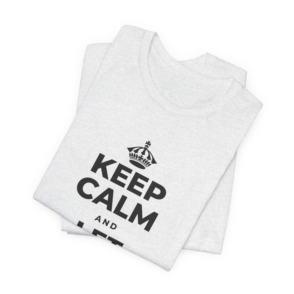 KEEP CALM AND LET PEOPLE IN T-Shirt (Soft Cream–Heather Mauve)