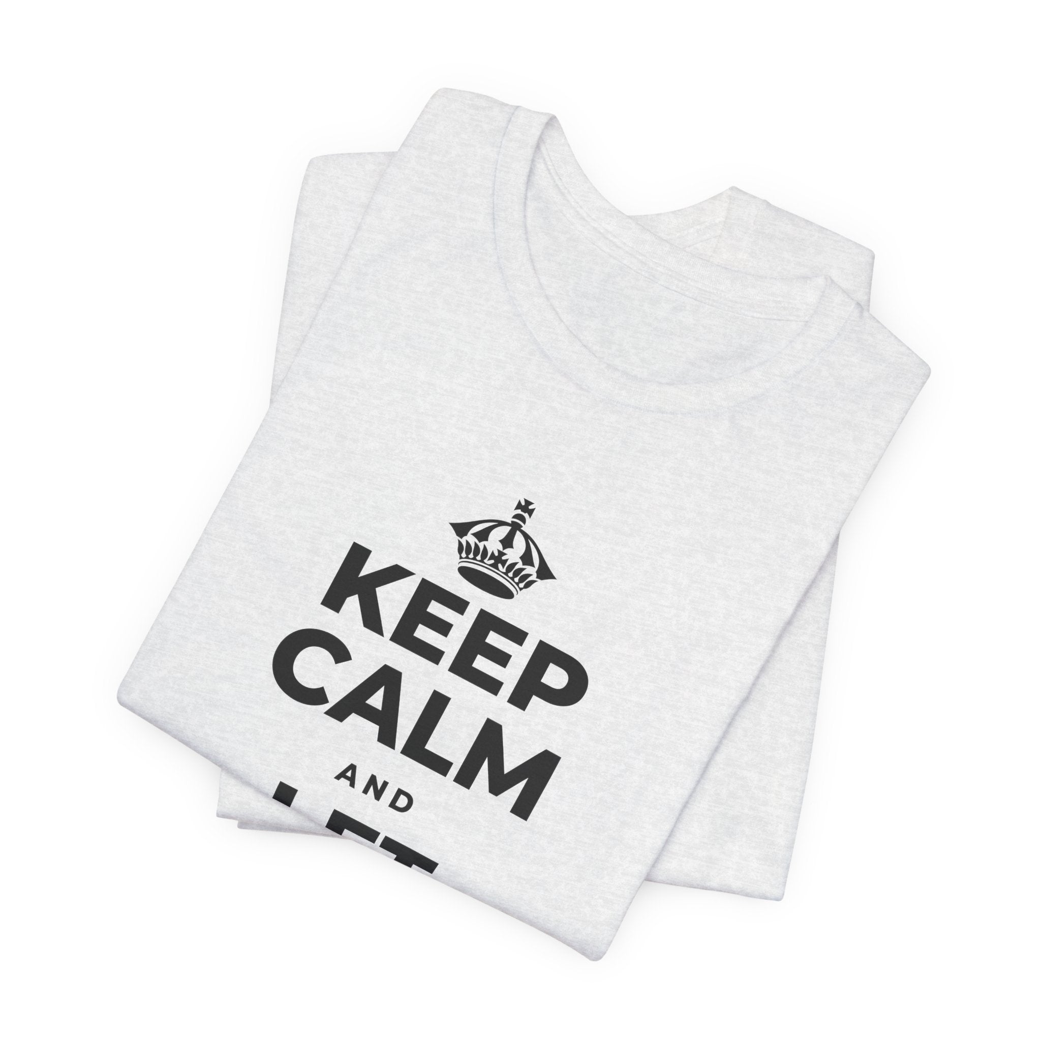 KEEP CALM AND LET PEOPLE IN T-Shirt (Soft Cream–Heather Mauve)