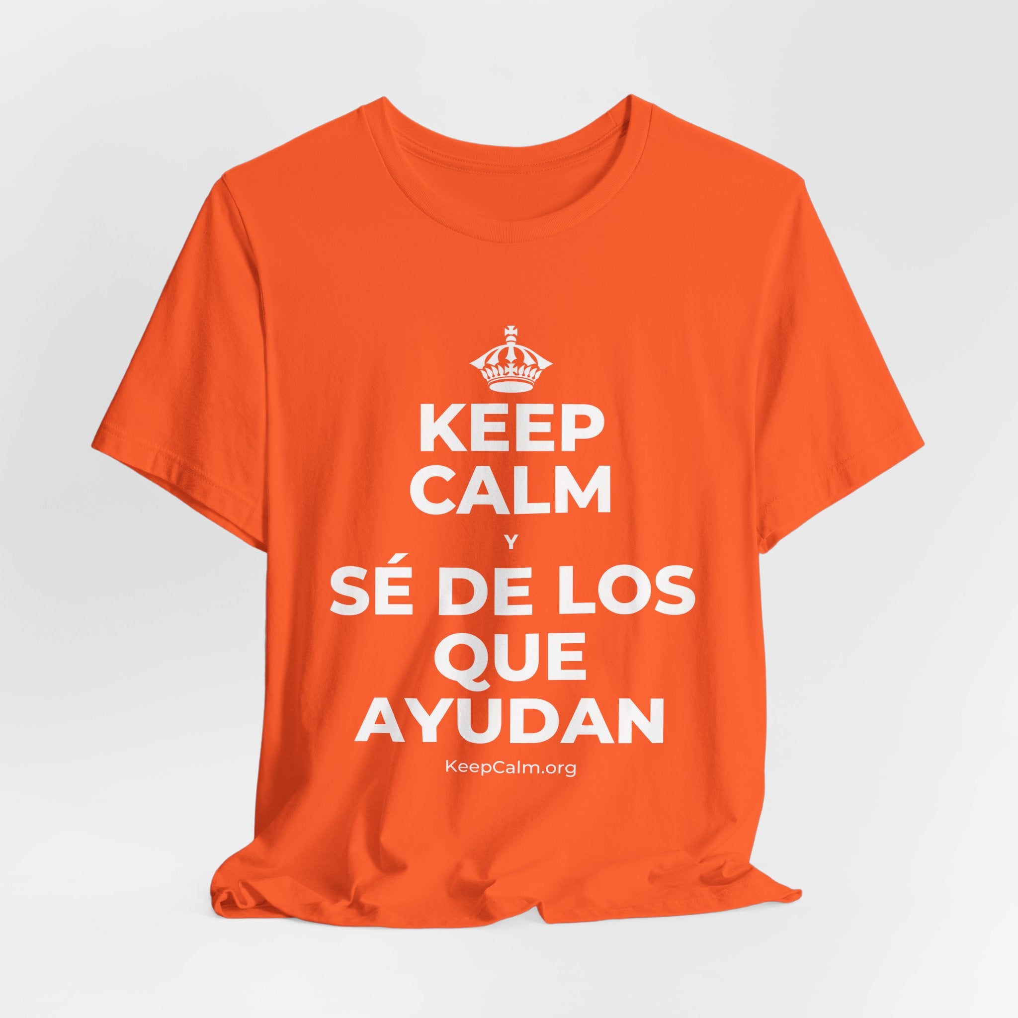 KEEP CALM Y SÉ DE LOS QUE AYUDAN T-Shirt (Baby Blue–Silver)