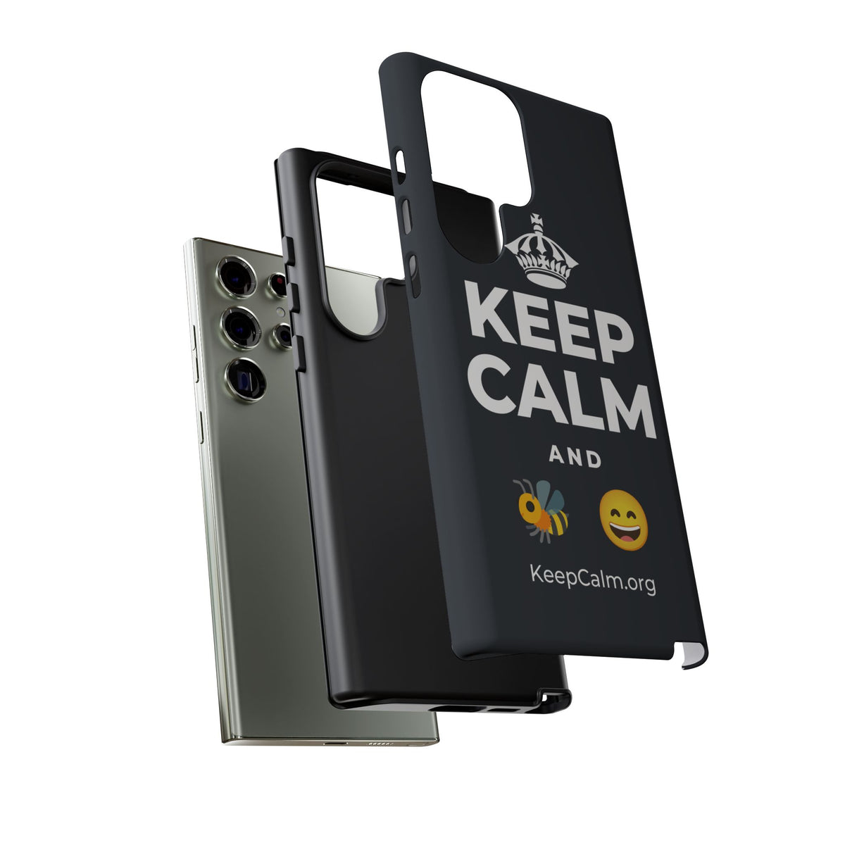 KEEP CALM AND 🐝 😄 Phone Case (Dark)