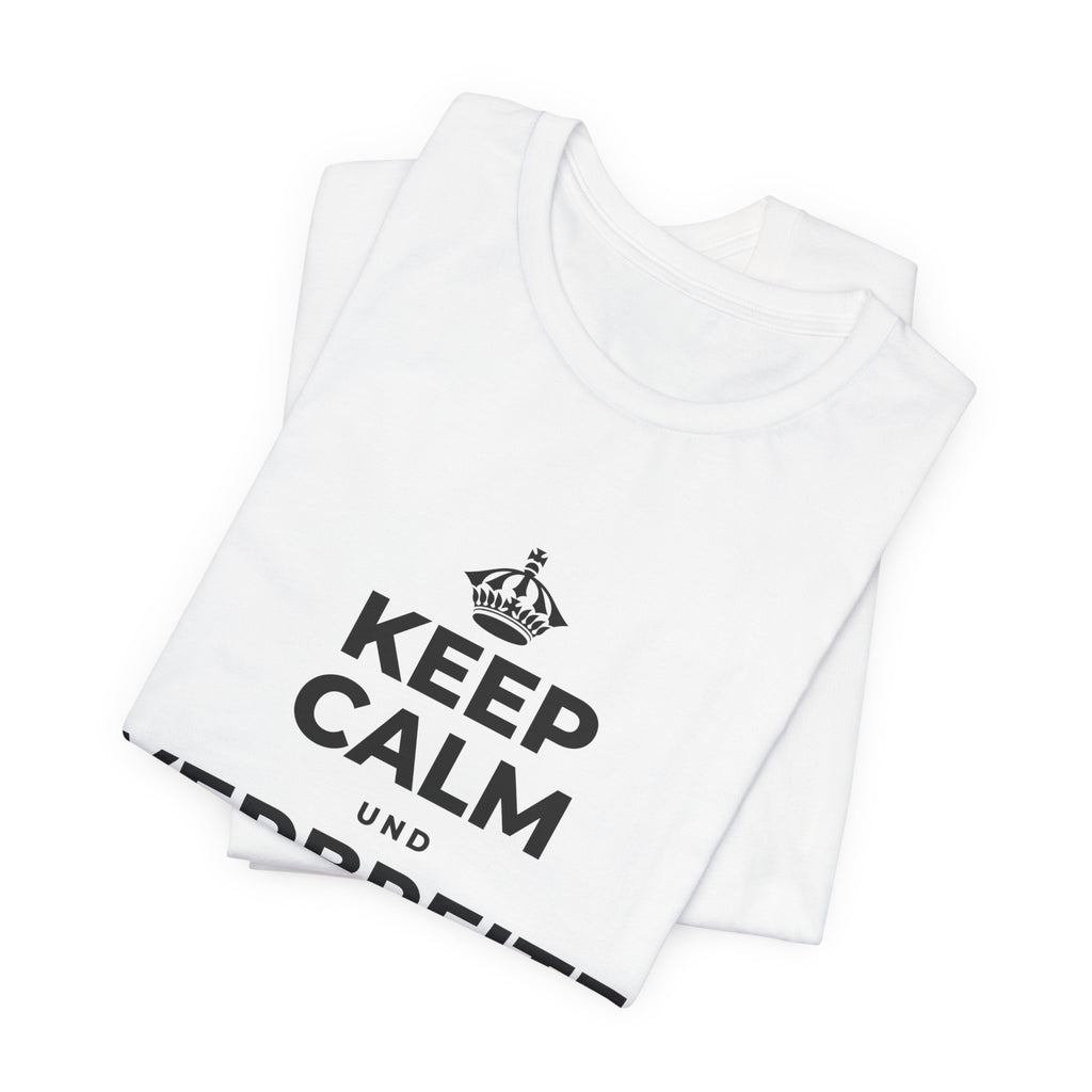 KEEP CALM UND VERBREITE DIE WÄRME T-Shirt (White–Asphalt)