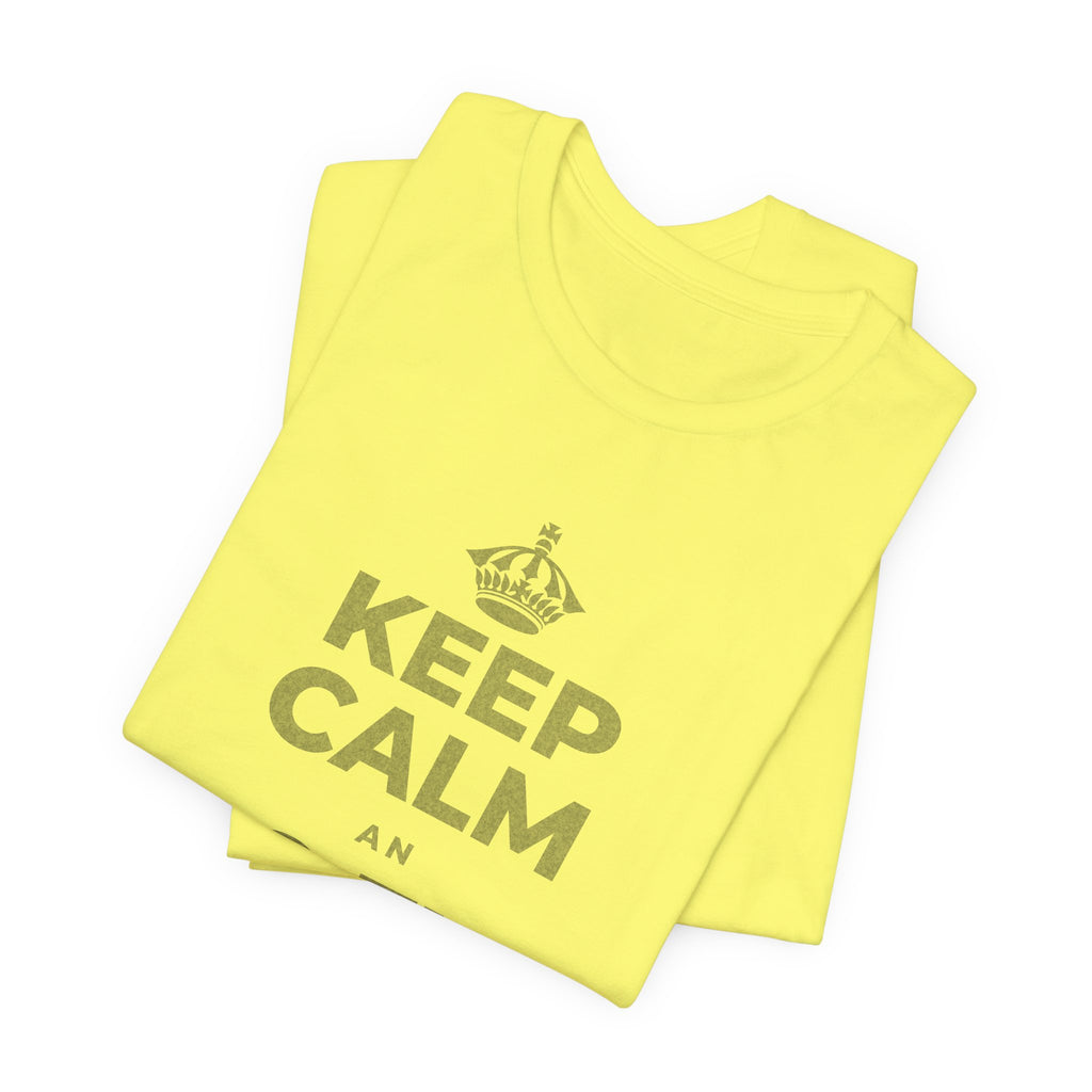 KEEP CALM AN DO THE HARD TIN T-Shirt (Soft Cream–Heather Mauve)