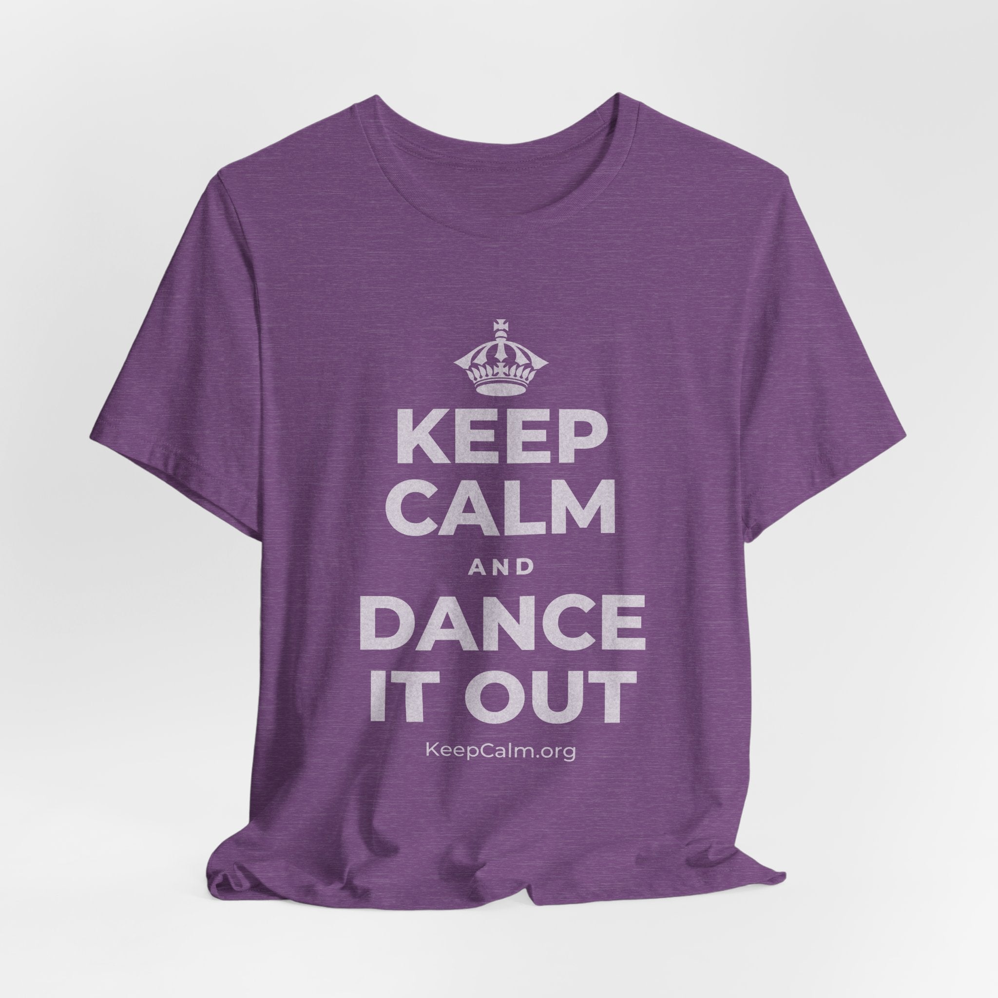 KEEP CALM AND DANCE IT OUT T-Shirt (Baby Blue–Silver)