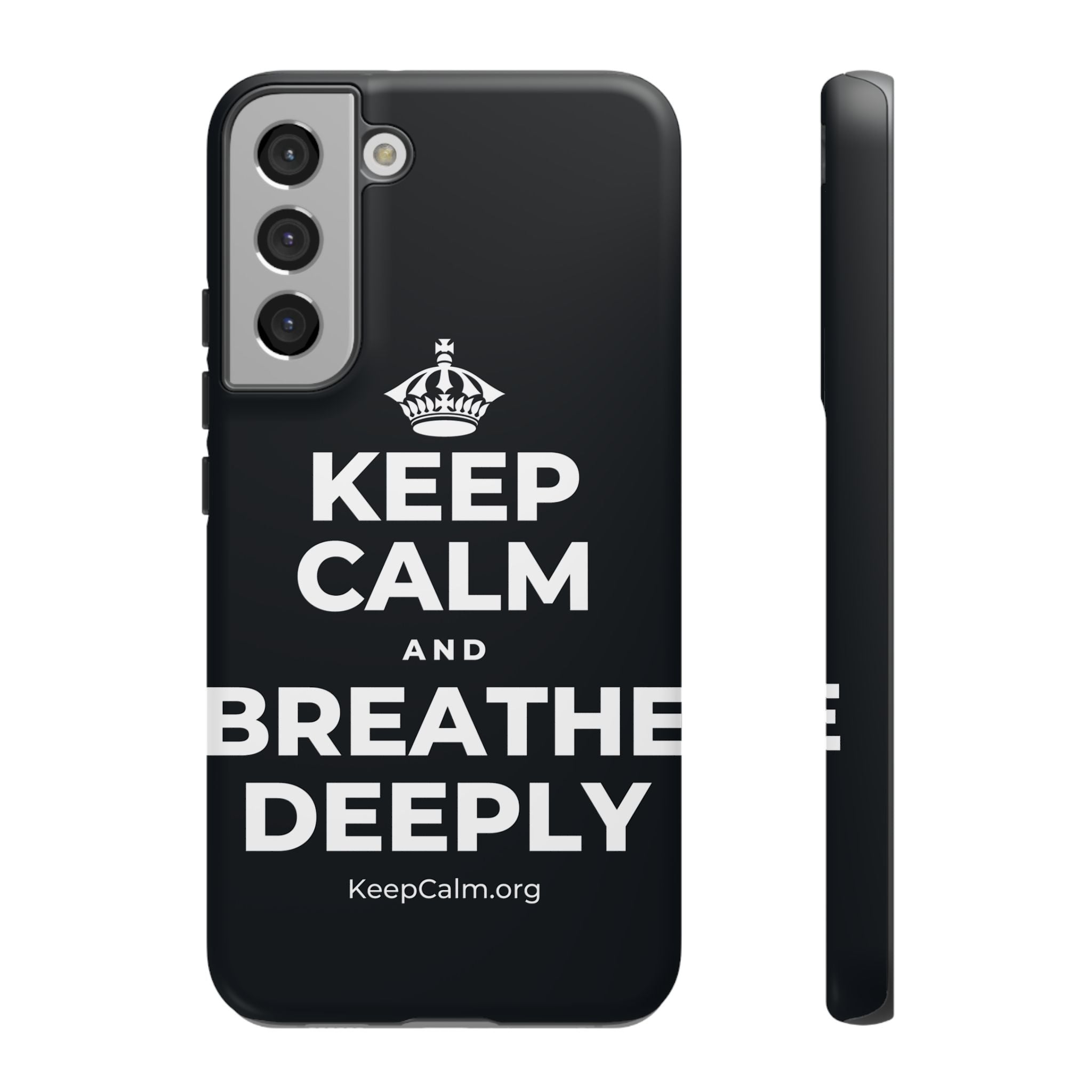 KEEP CALM AND BREATHE DEEPLY Phone Case (Dark)