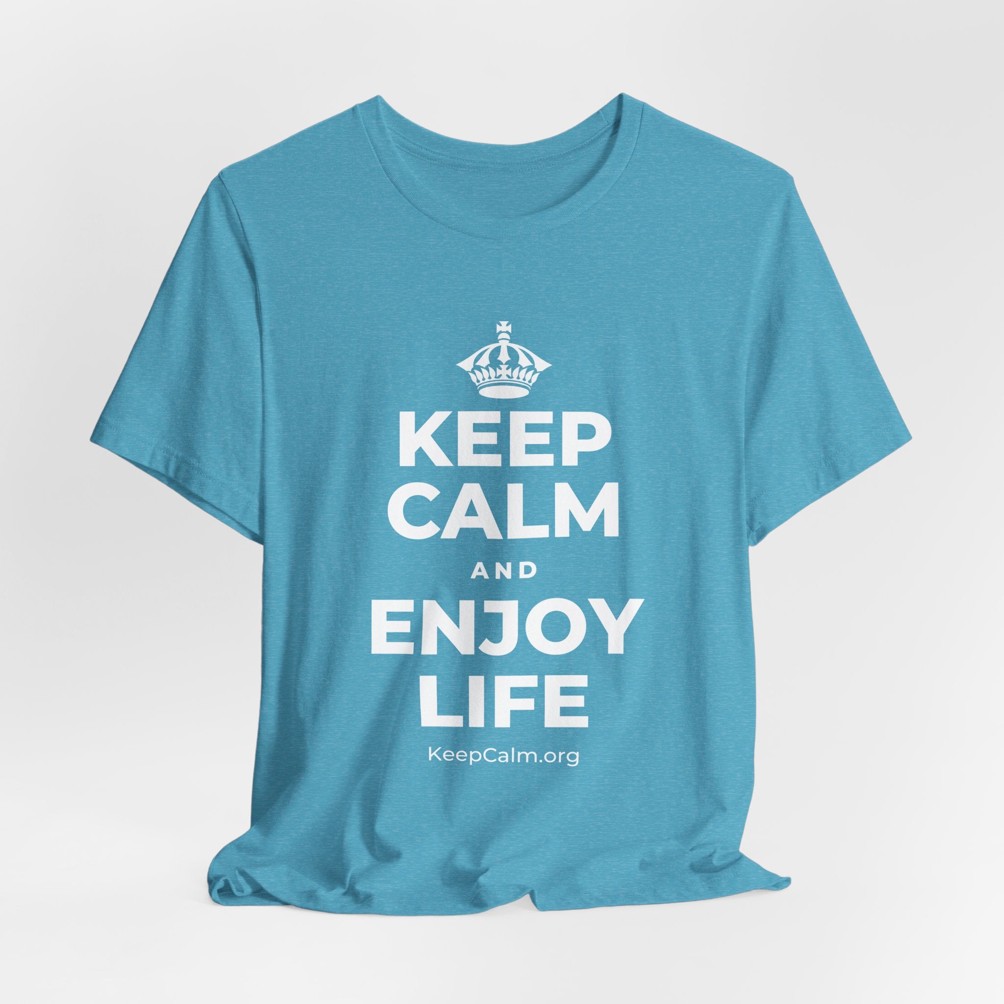 KEEP CALM AND ENJOY LIFE T-Shirt (Soft Cream–Heather Mauve)