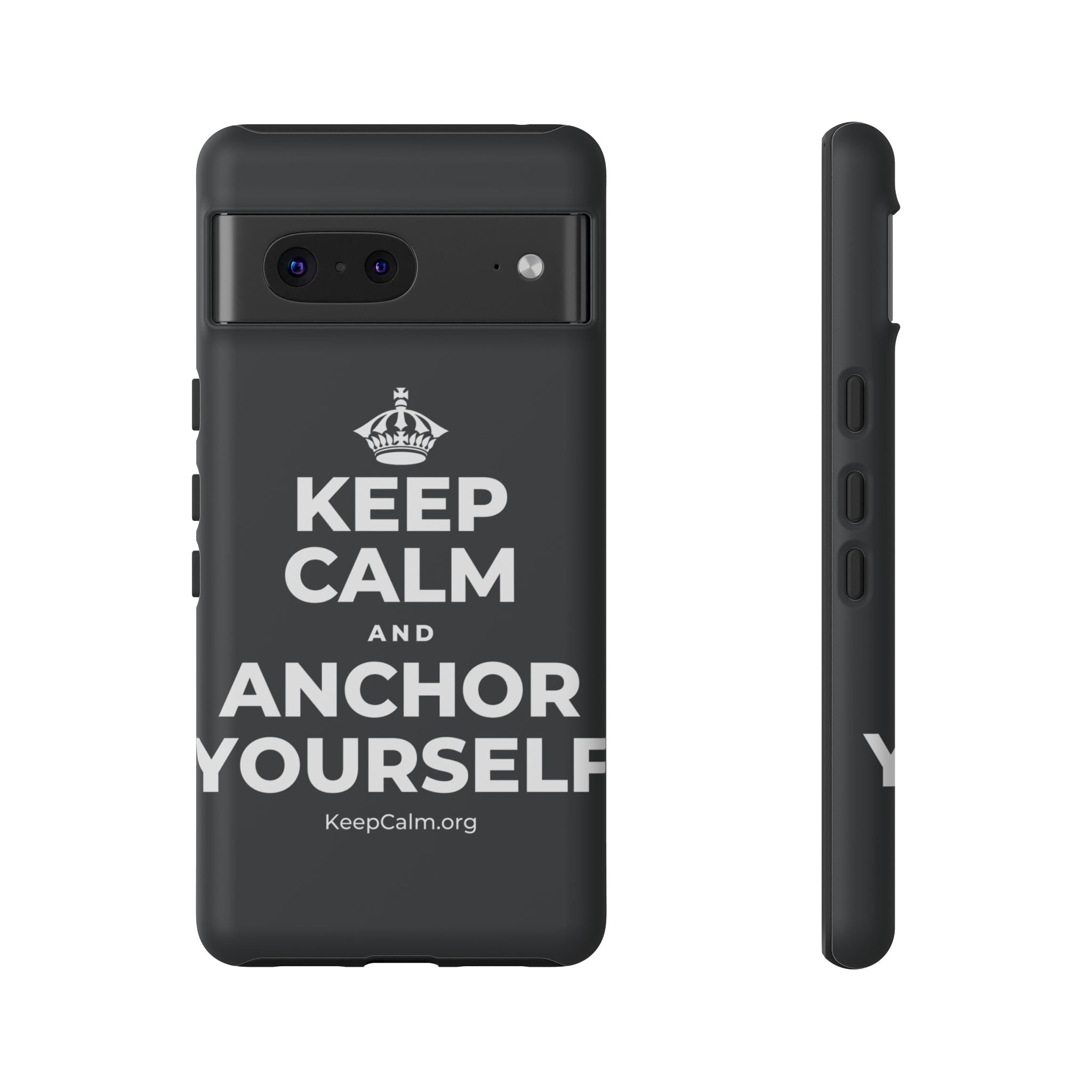 KEEP CALM AND ANCHOR YOURSELF Phone Case (Dark)