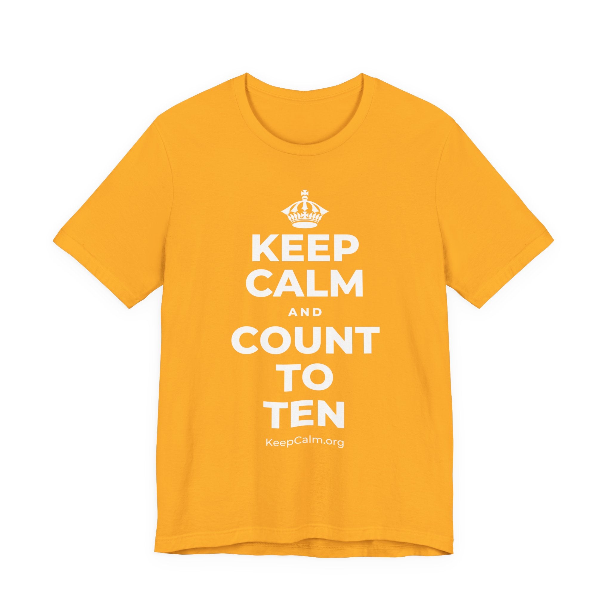 KEEP CALM AND COUNT TO TEN T-Shirt (Baby Blue–Silver)