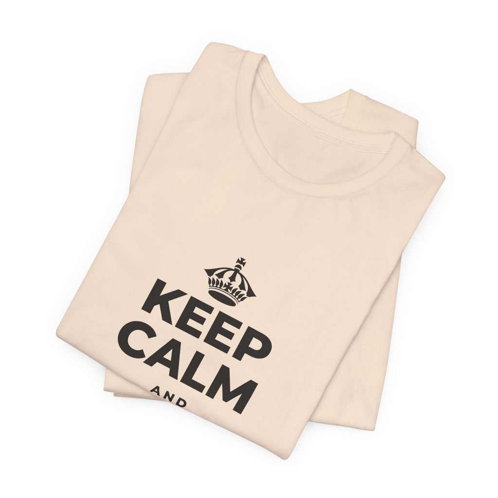 KEEP CALM AND HIGH FIVE SOMEONE T-Shirt (Soft Cream–Heather Mauve)