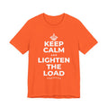 KEEP CALM AND LIGHTEN THE LOAD T-Shirt (Baby Blue–Silver)