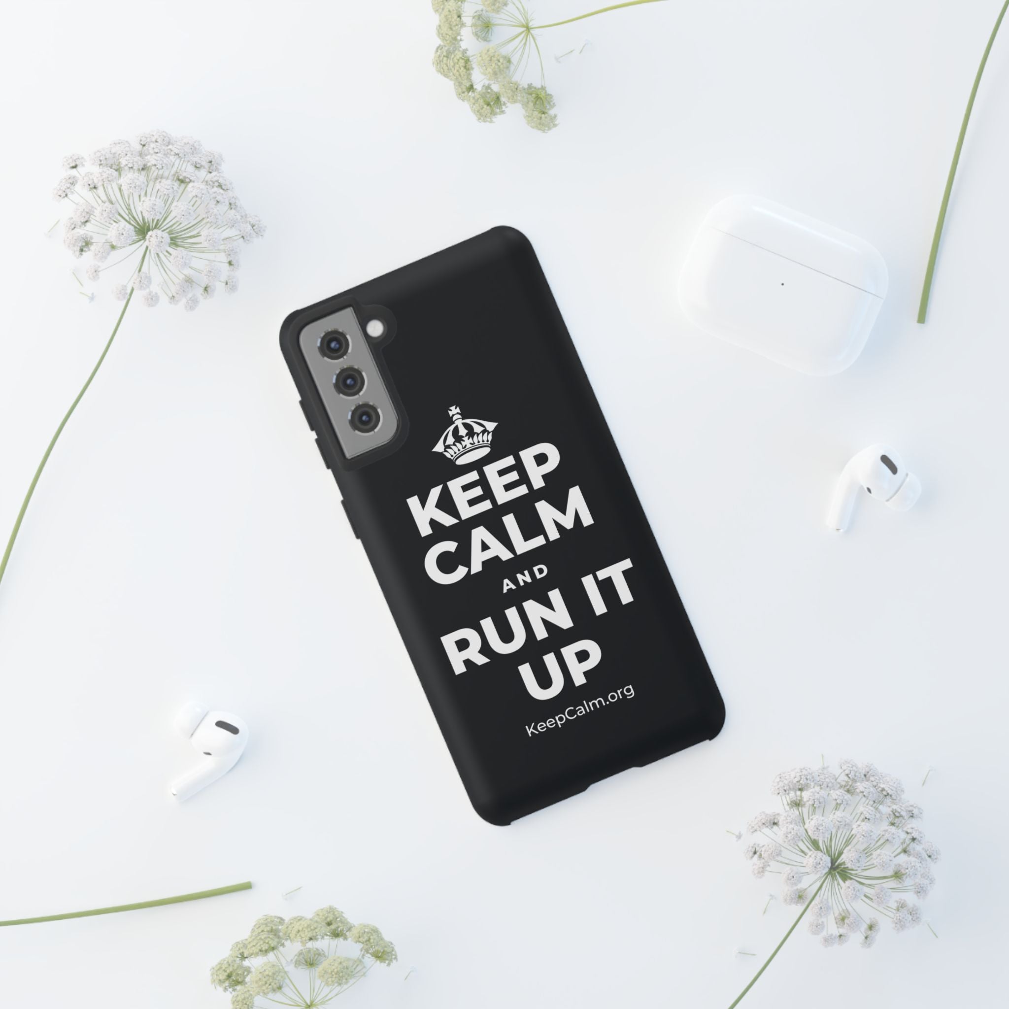 KEEP CALM AND RUN IT UP Phone Case (Dark)