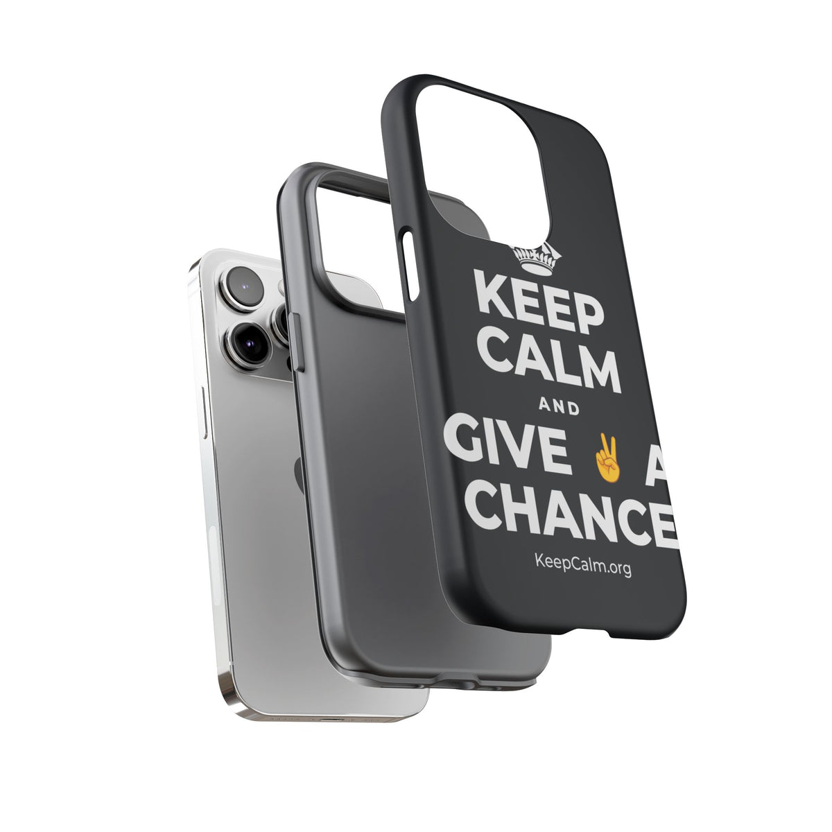 KEEP CALM AND GIVE ✌️ A CHANCE Phone Case (Dark)