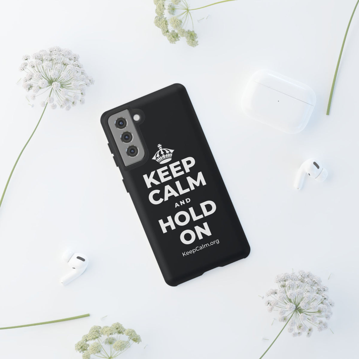 KEEP CALM AND HOLD ON Phone Case (Dark)